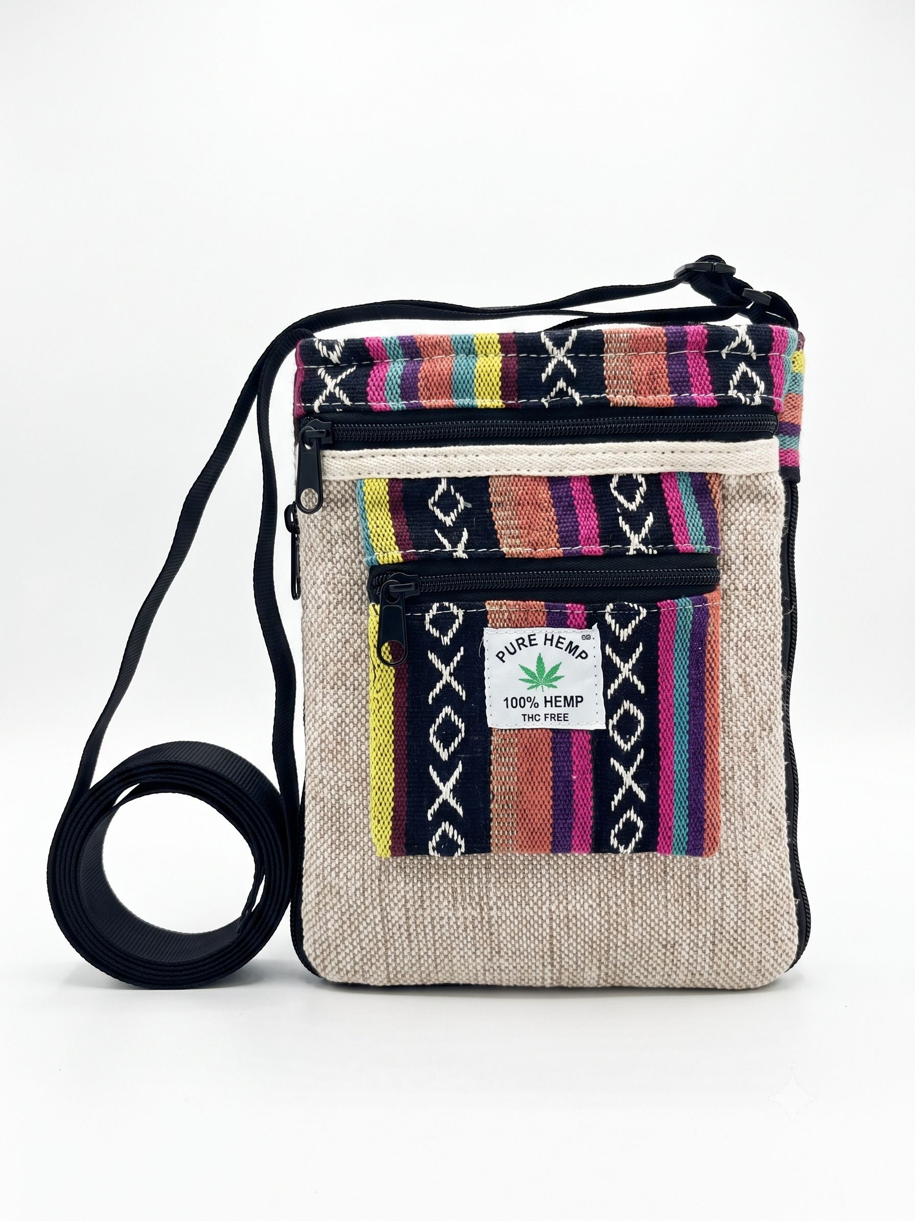 pure hemp Beige, Multicolor Men & Women Sling Bag Hemp Crossbody Sling Big Boss-picture-16