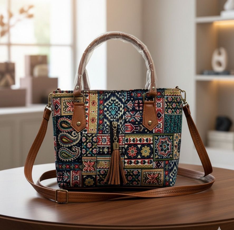 baxparrow Blue Men & Women Sling Bag newwith Faux Leather Straps & Tassel-picture-29