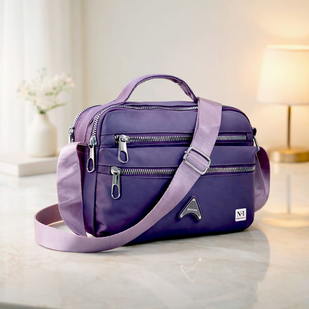 nfi essentials Purple Men & Women Sling Bag Crossbody Bag for Women, Multi-Layer Stylish Sling Bag for Girls-picture-18