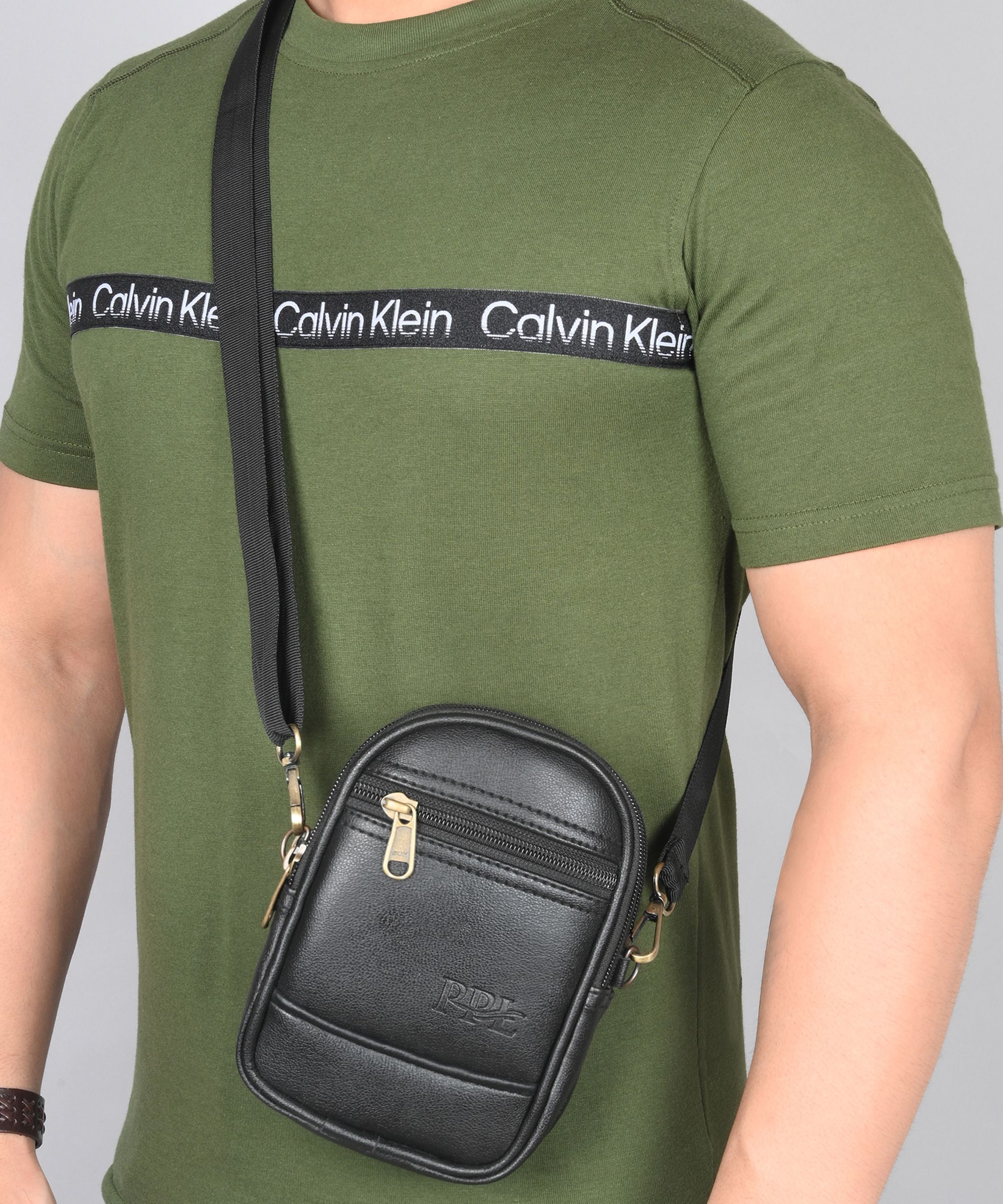 Black Men Sling Bag Stylish Leather Sling Bag For Men Travel Mobile Side Crossbody Gift For Men-image-40