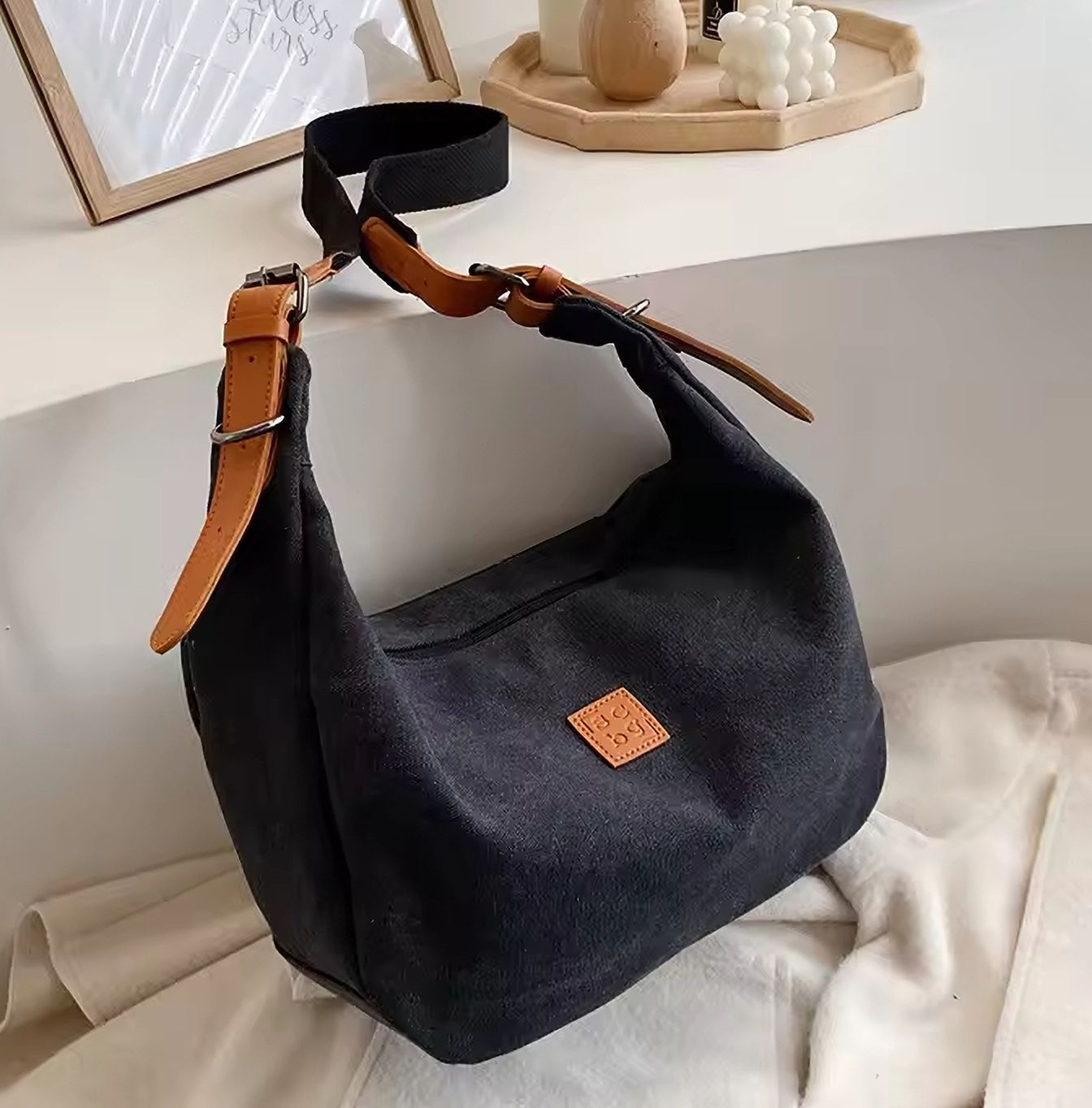 Black Women Sling Bag Trendy Canvas Sling Handbag for women-image-48