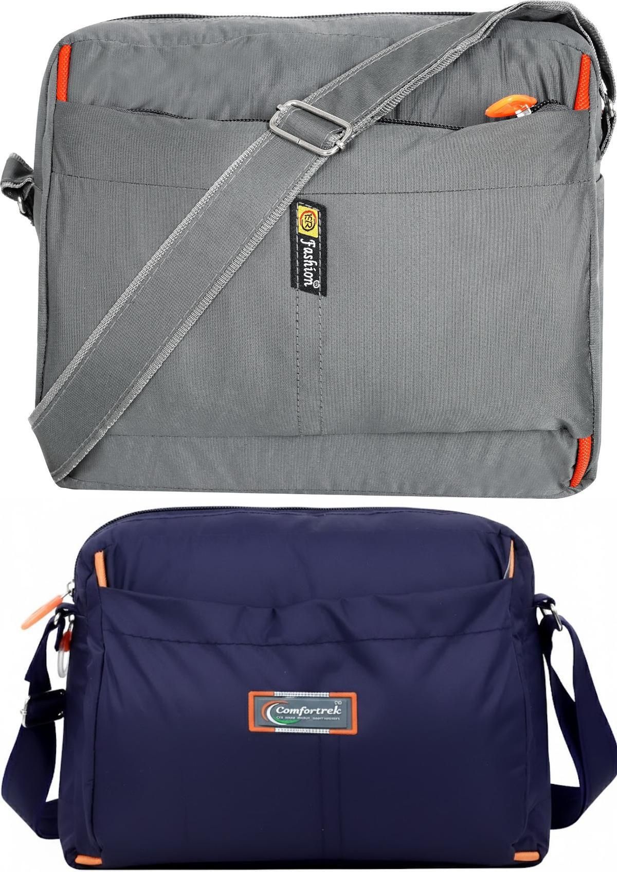 Grey, Blue Men & Women Sling Bag Cross body Sling Messenger Bag for Travel / Office / Business