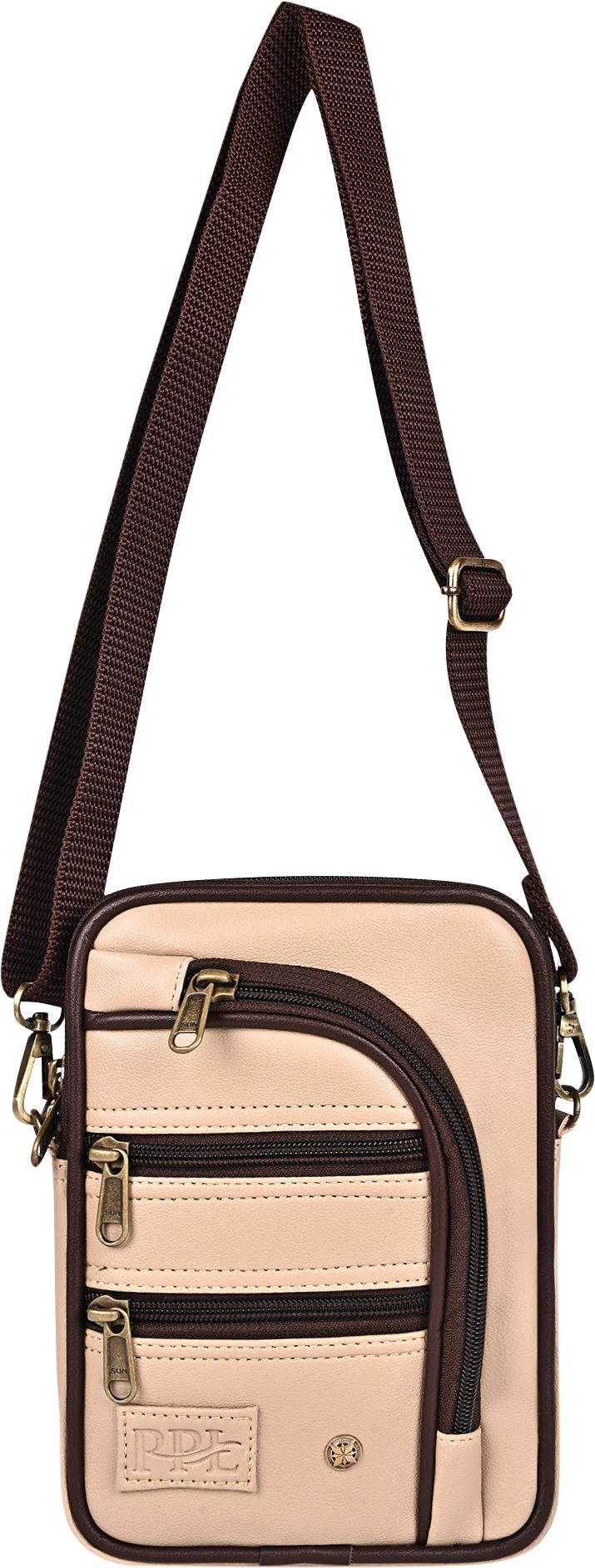 Beige Men Sling Bag Stylish Leather Mobile Sling Bag for Men Side Crossbody Bag for men Travel-image-29
