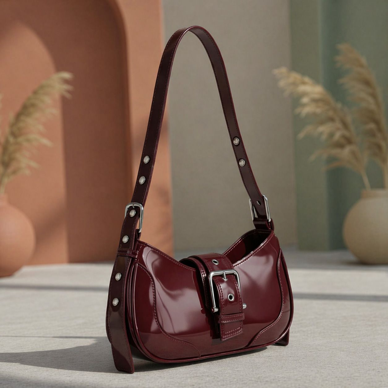 Maroon Women Sling Bag Sling bag for women Half moon Trendy Korean design-image-31