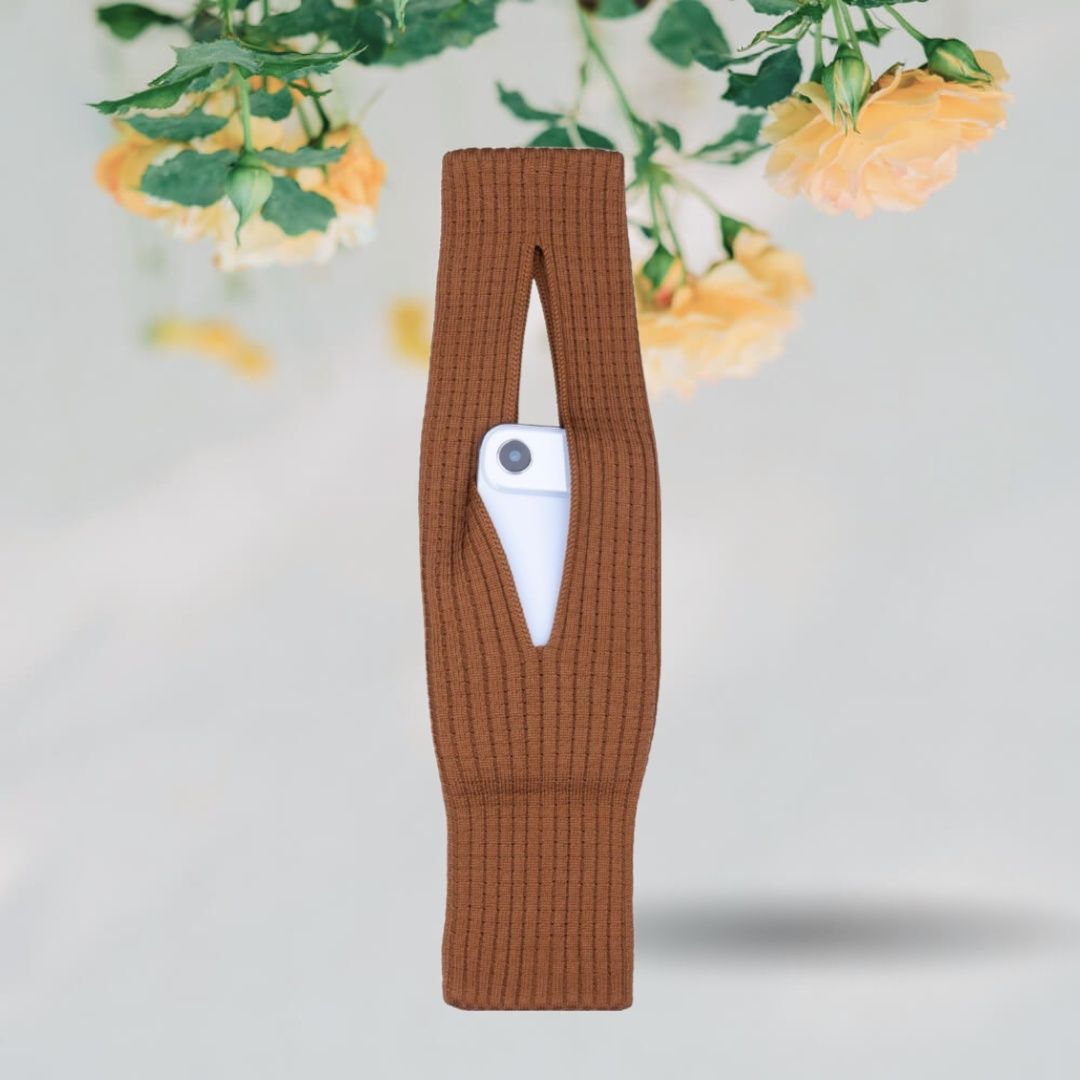 Brown Men & Women Sling Bag Mobile Phone Pocket 3D Knitted Scarf Phone Holder Sleeve, Unisex,Size (40cm) S14-image-46