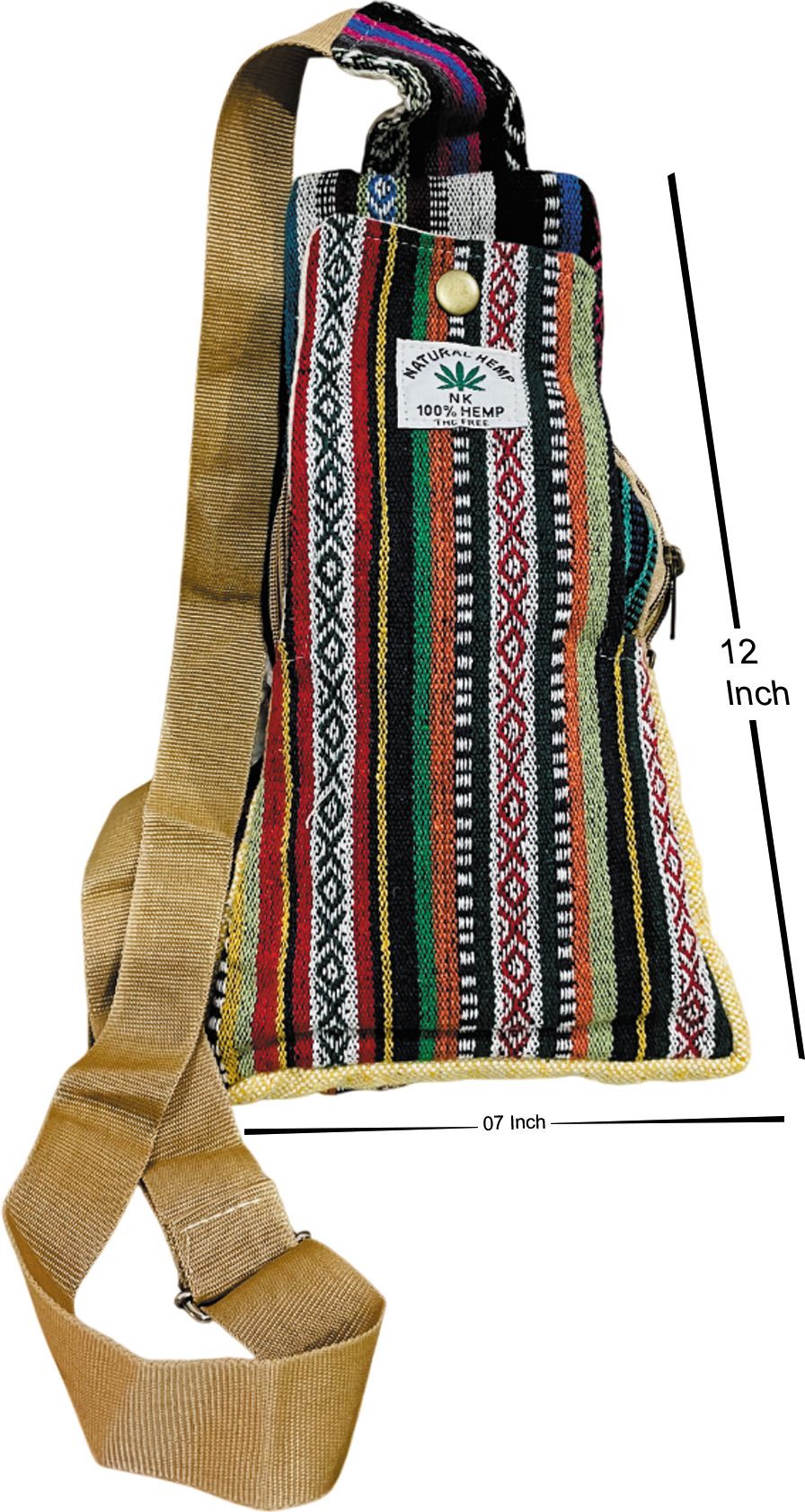 Multicolor Men & Women Sling Bag Handmade Hemp Sling Bag – Boho Style Crossbody Bag-image-43