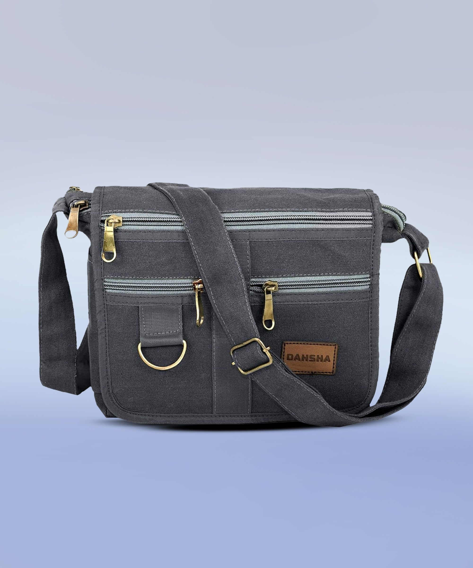 dahsha Grey Men & Women Sling Bag Small Cotton Sling Body Travel Messenger one side Shoulder Bag-picture-11