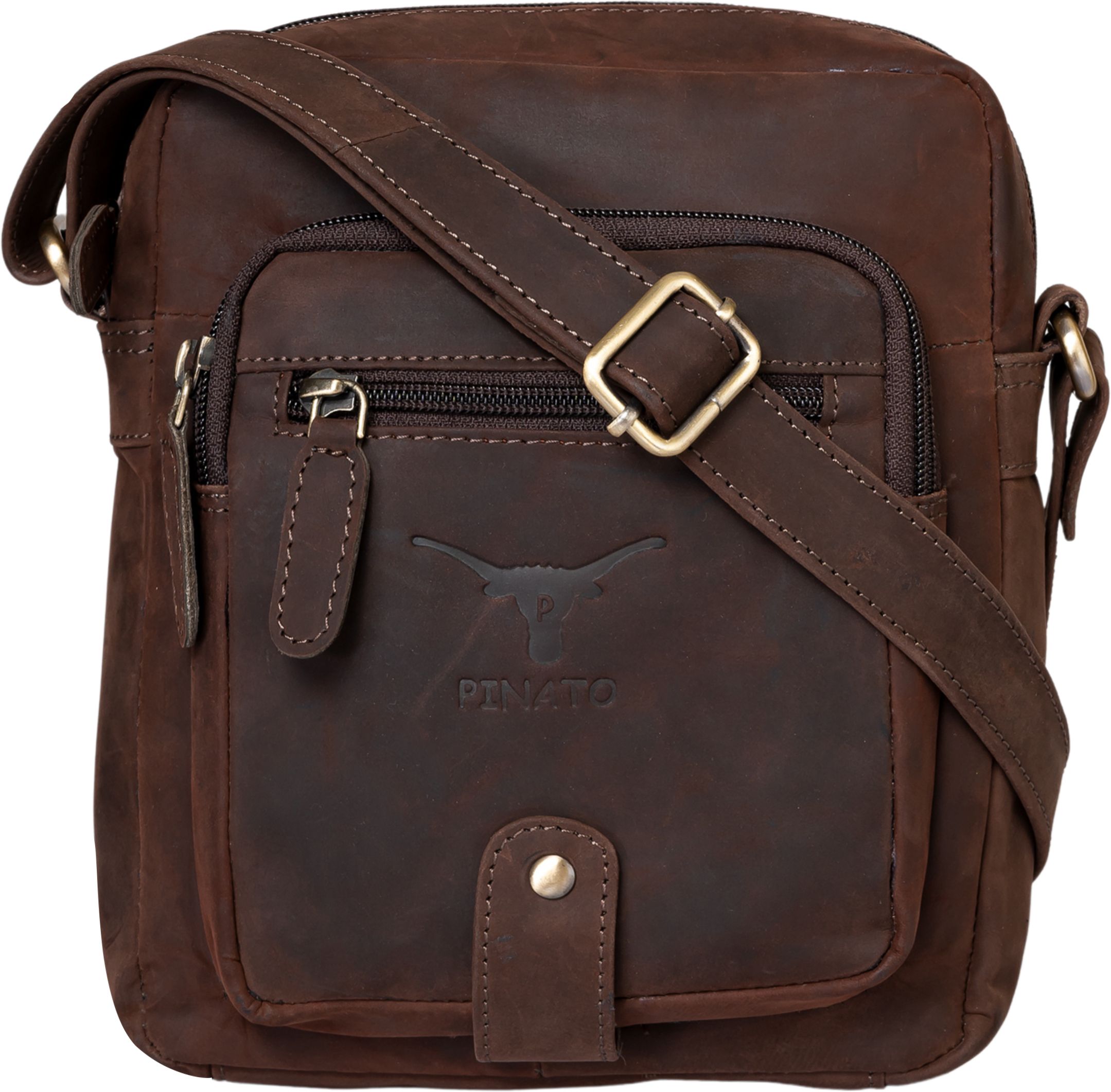 pinato Brown Men & Women Sling Bag - Medium PL-5716 Brown Sling Bag Handmade from 100% Genuine Leather Hunter Leather with Oily Effect For Men & Women-picture-14