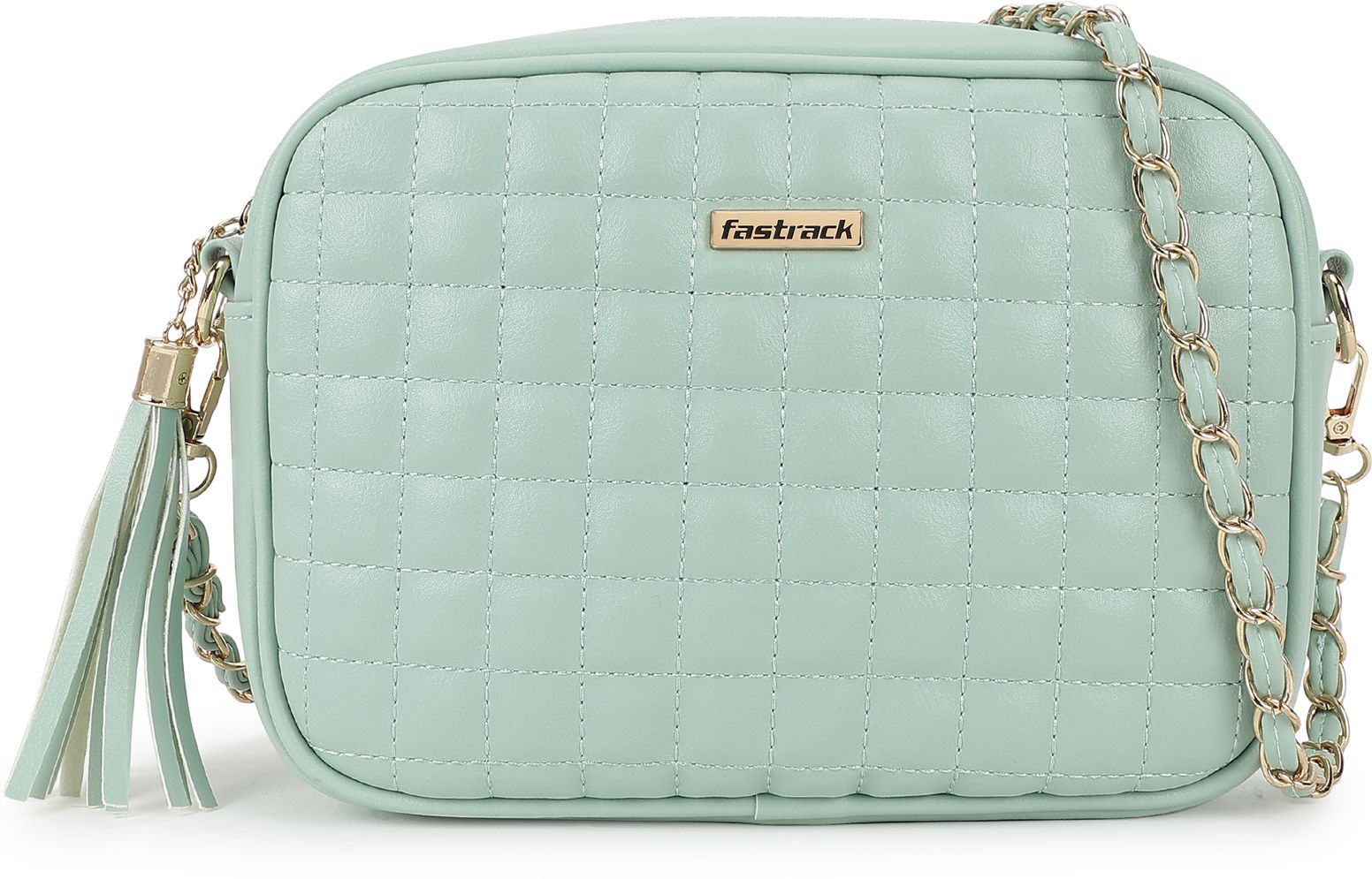 Green Women Sling Bag Quilted-image-6