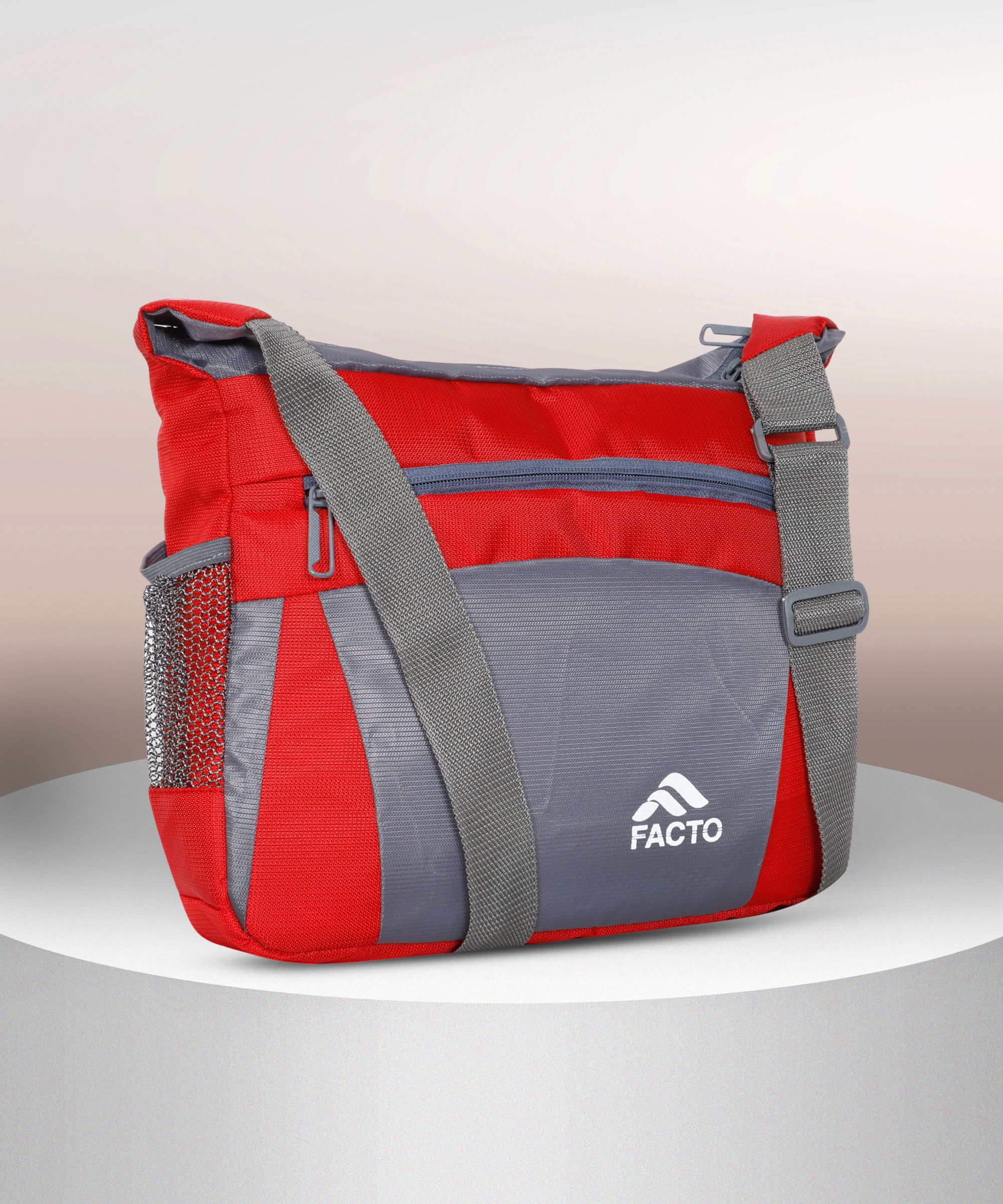 Red, Grey Men Sling Bag - Extra Large red, grey Men & Women Sling Bag - Extra Spacious