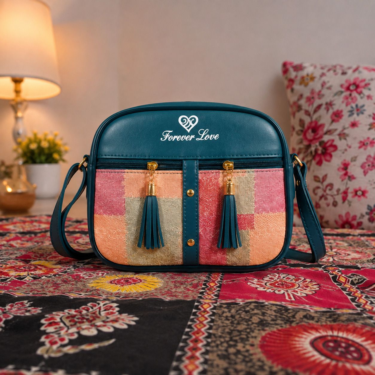 Blue Men & Women Sling Bag FOREVER LOVE FL07-image-38