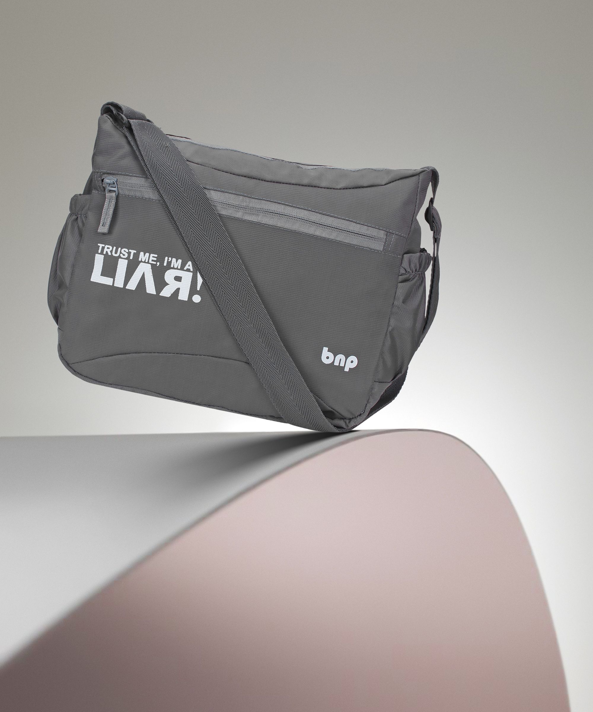 Grey Men & Women Sling Bag - Extra Large Printed Cross Body Sling Bag for Boys & Girls(BNP 094P-Liar)- Grey Clr-image-35