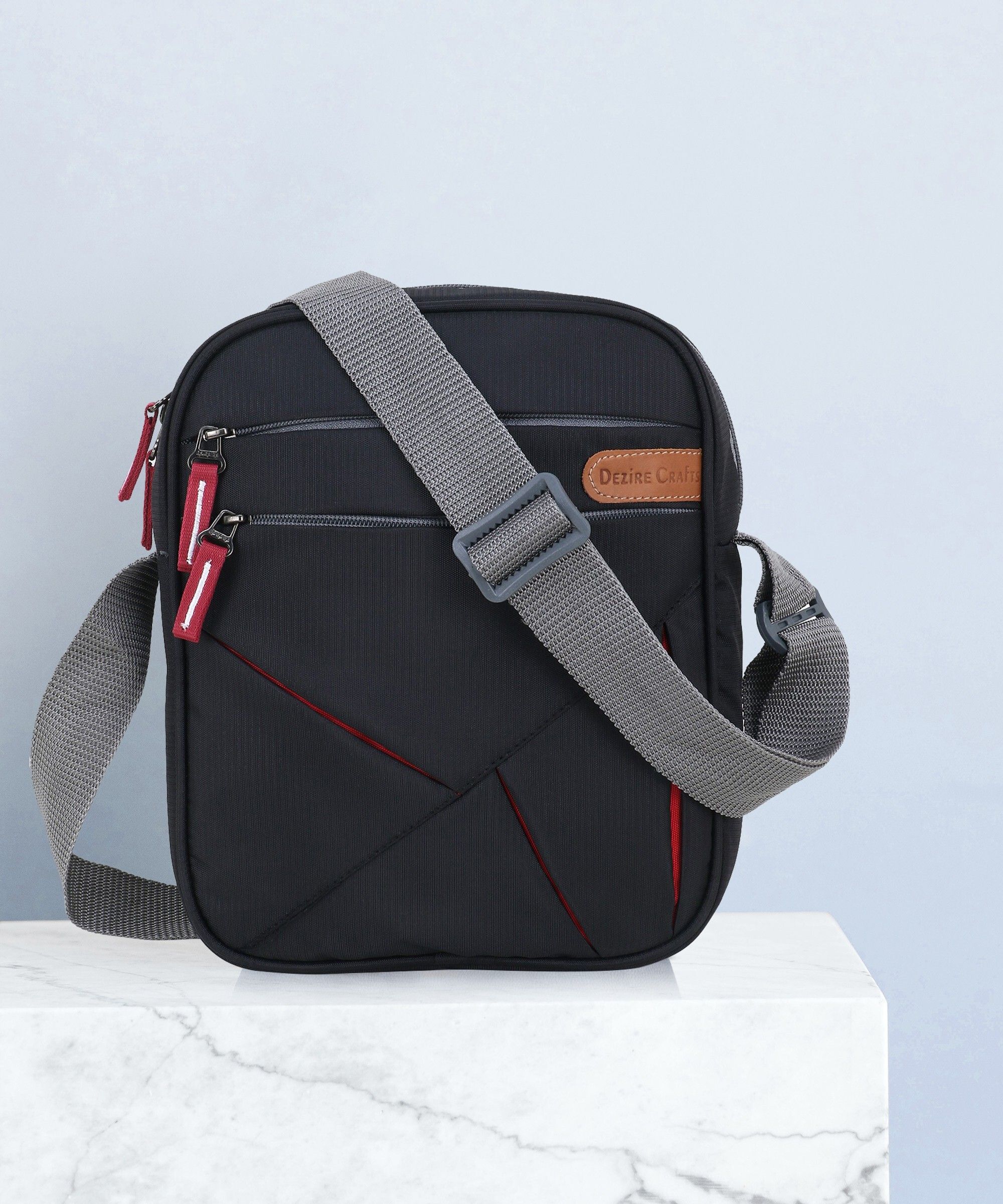 Black Men Sling Bag - Extra Large Stylish Shoulder Cross Body Office Business Messenger Bag Water Resistant for Men and Women