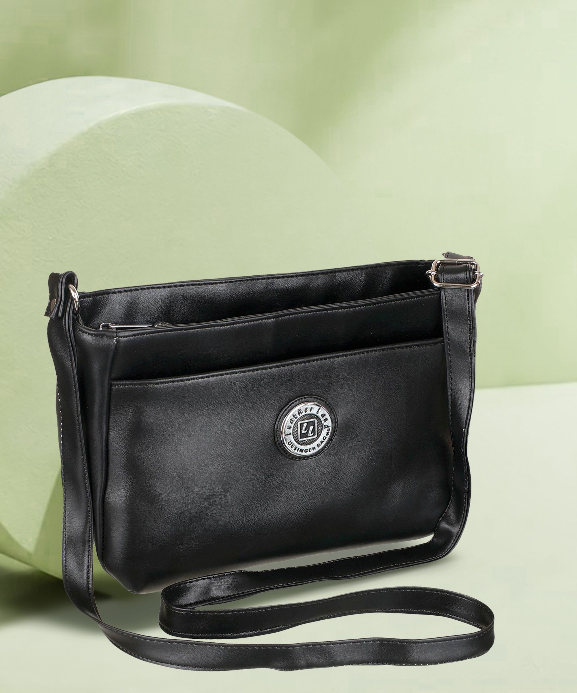 Black Women Sling Bag Romn Sling Design in Dashi Black-image-0