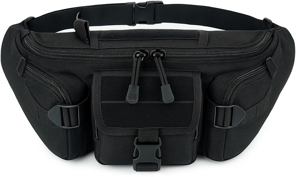 carbonado AMRIO waist Fanny Pack for Travel Bags Hiking Trekking Waist bag (Black) Waist bag