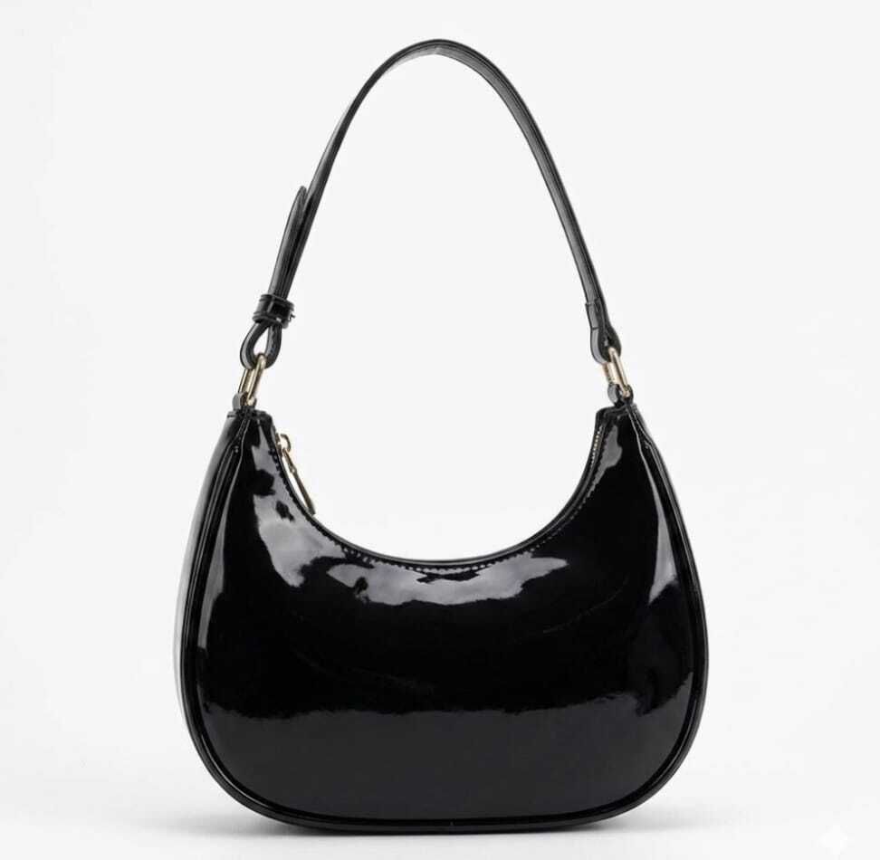 skw fashion Black Women Sling Bag Women's Black Glossy Shoulder Hand Bag Stylish Everyday Fashion Hobo Purse Bag-picture-45