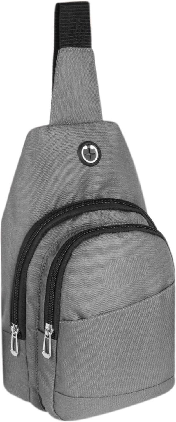 Grey Men & Women Shoulder Bag Crossbody Shoulder Backpack Chest Sling Bag Lightweight One Strap Sling Bag Grey-image-1