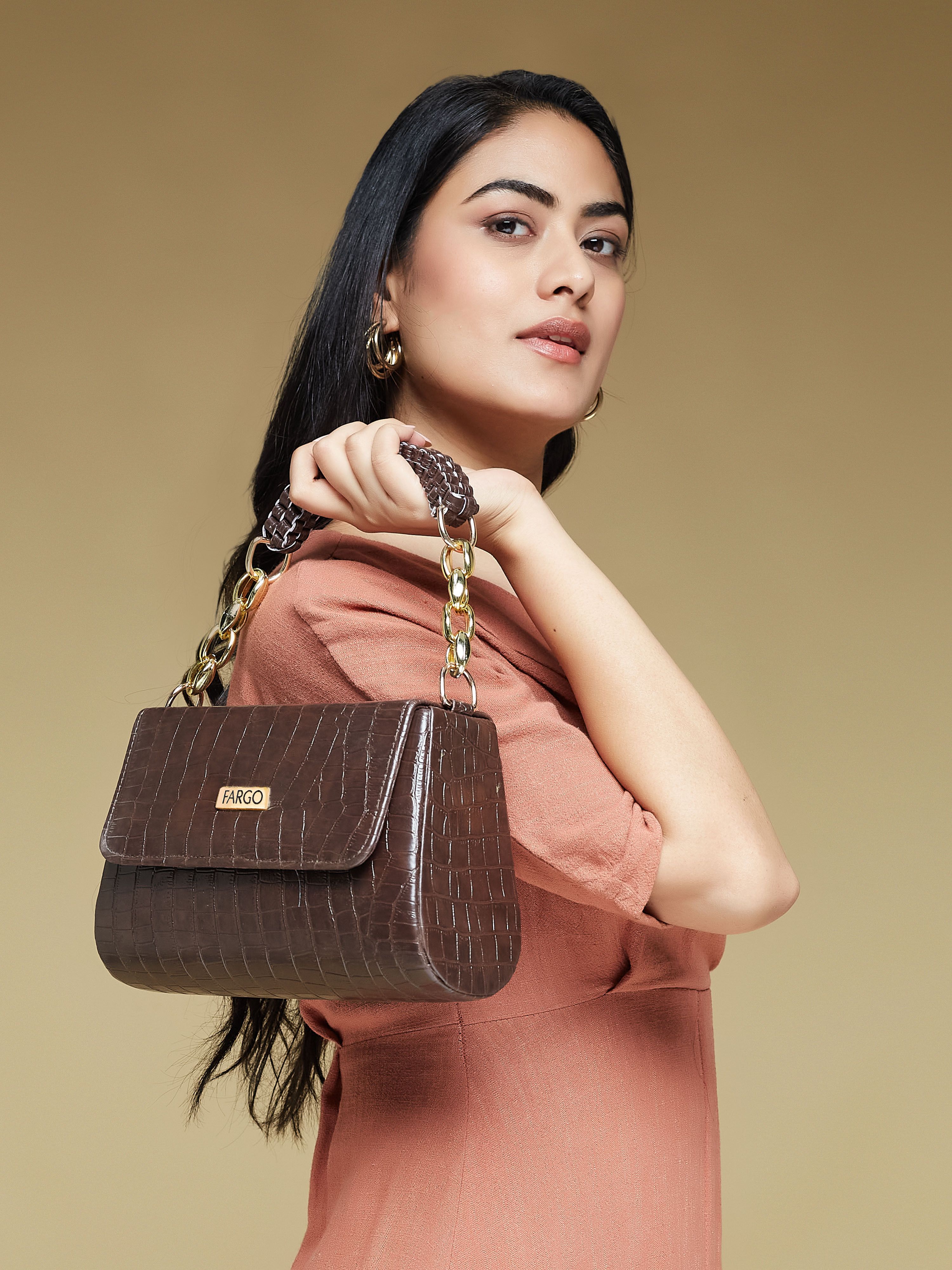 Brown Women Sling Bag FGO-778