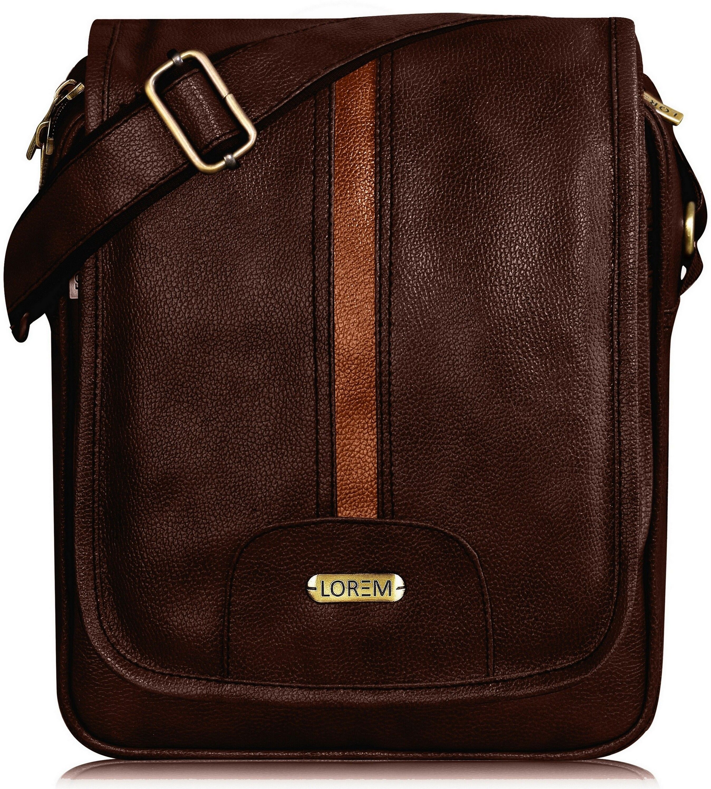 Maroon Men & Women Sling Bag Brown Casual Faux Leather Cross Body Sling Bag For Men SL05-image-3
