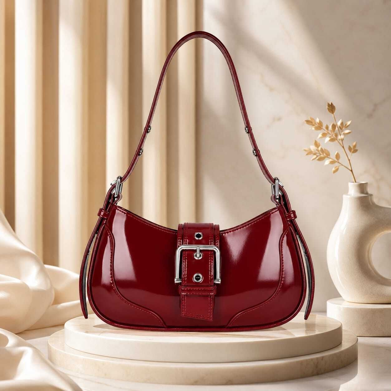Red Women Shoulder Bag Luna Luxe Shoulder Bag-image-13