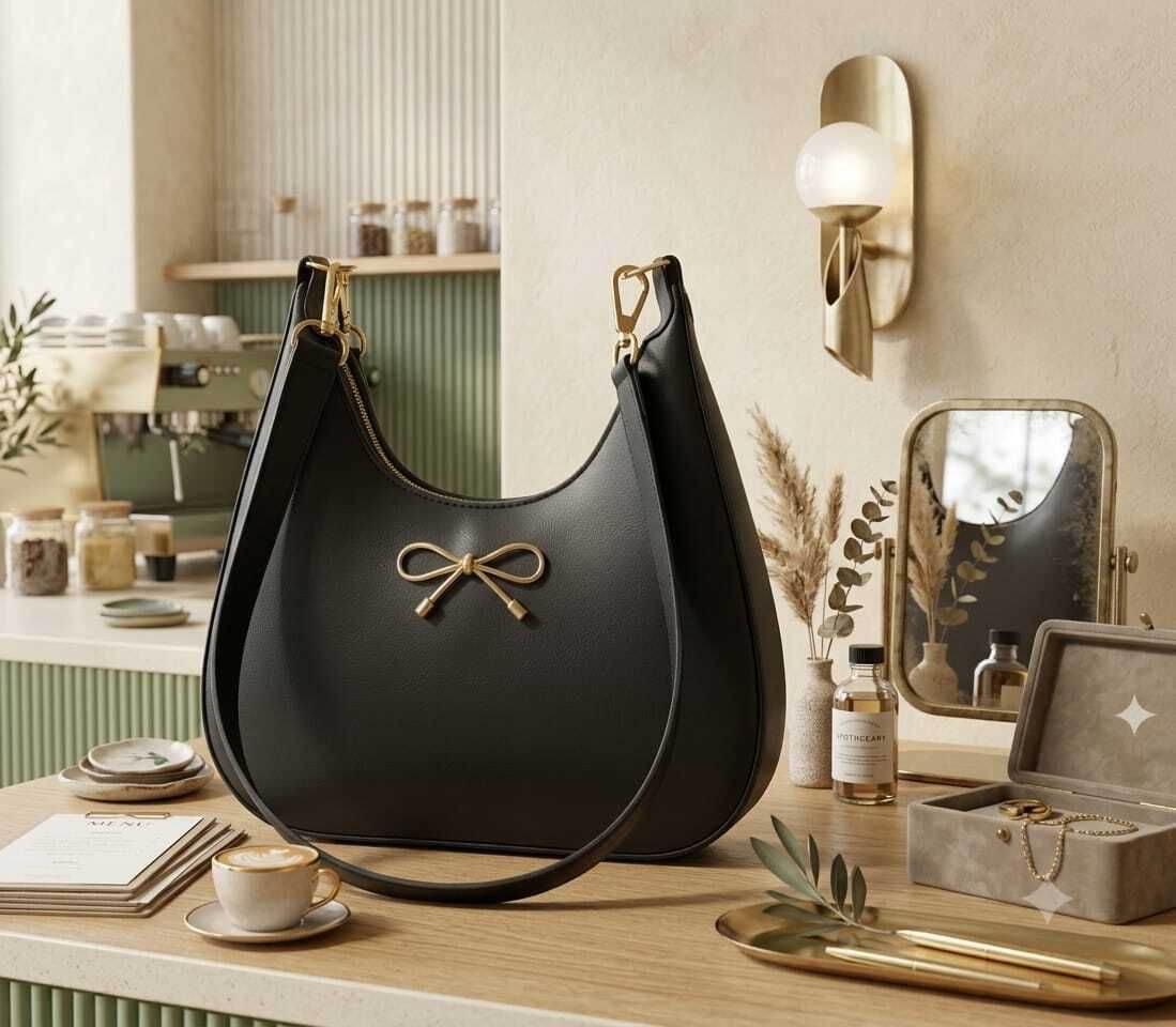 Black Women Sling Bag Elegant Bow-Embellished Black Sling & Shoulder Bag-image-49