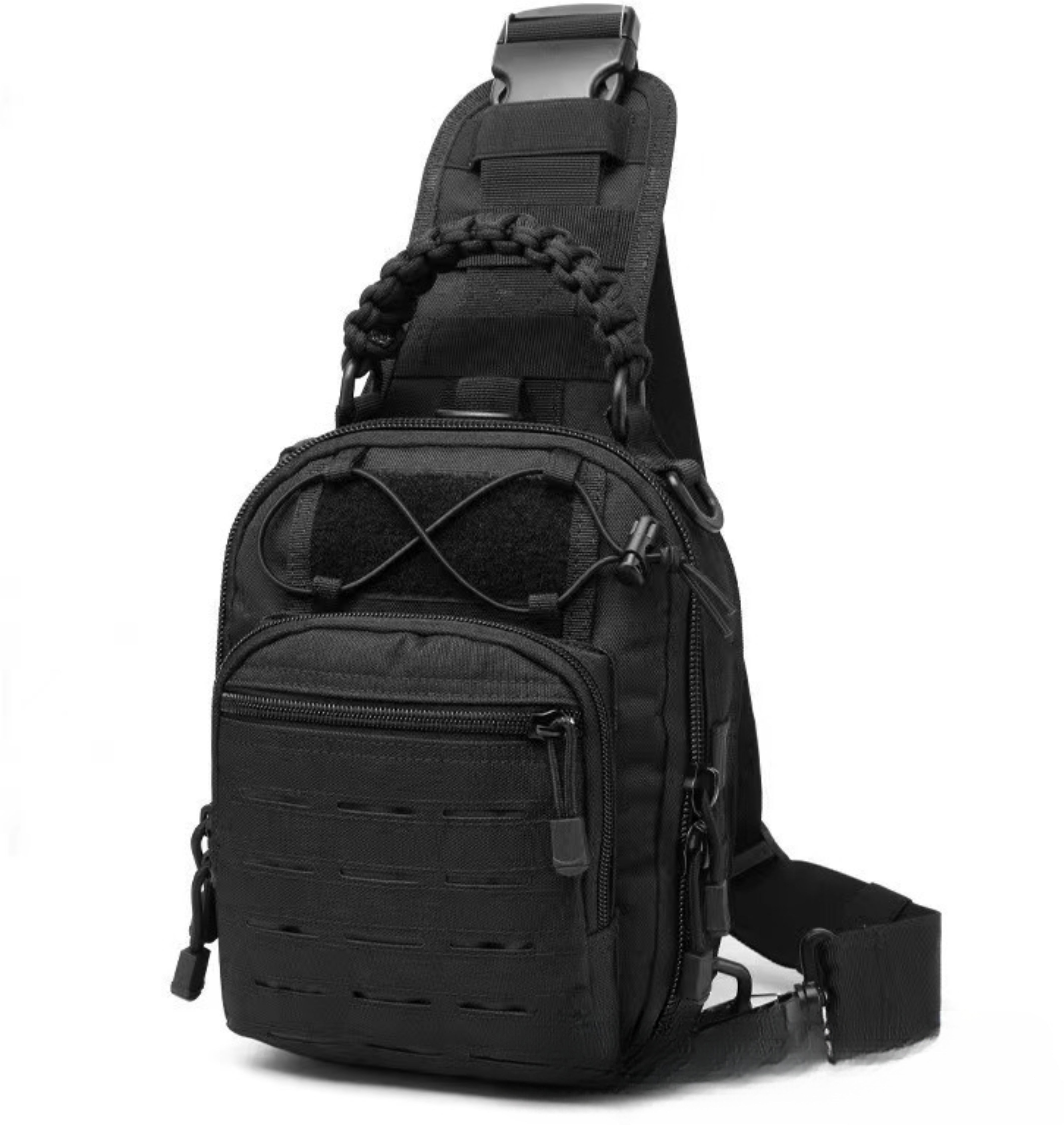carrytrip Black Men Sling Bag Tactical Small Sling Bag One Strap Backpack Shoulder Bag Men's Crossbody Bag-picture-10