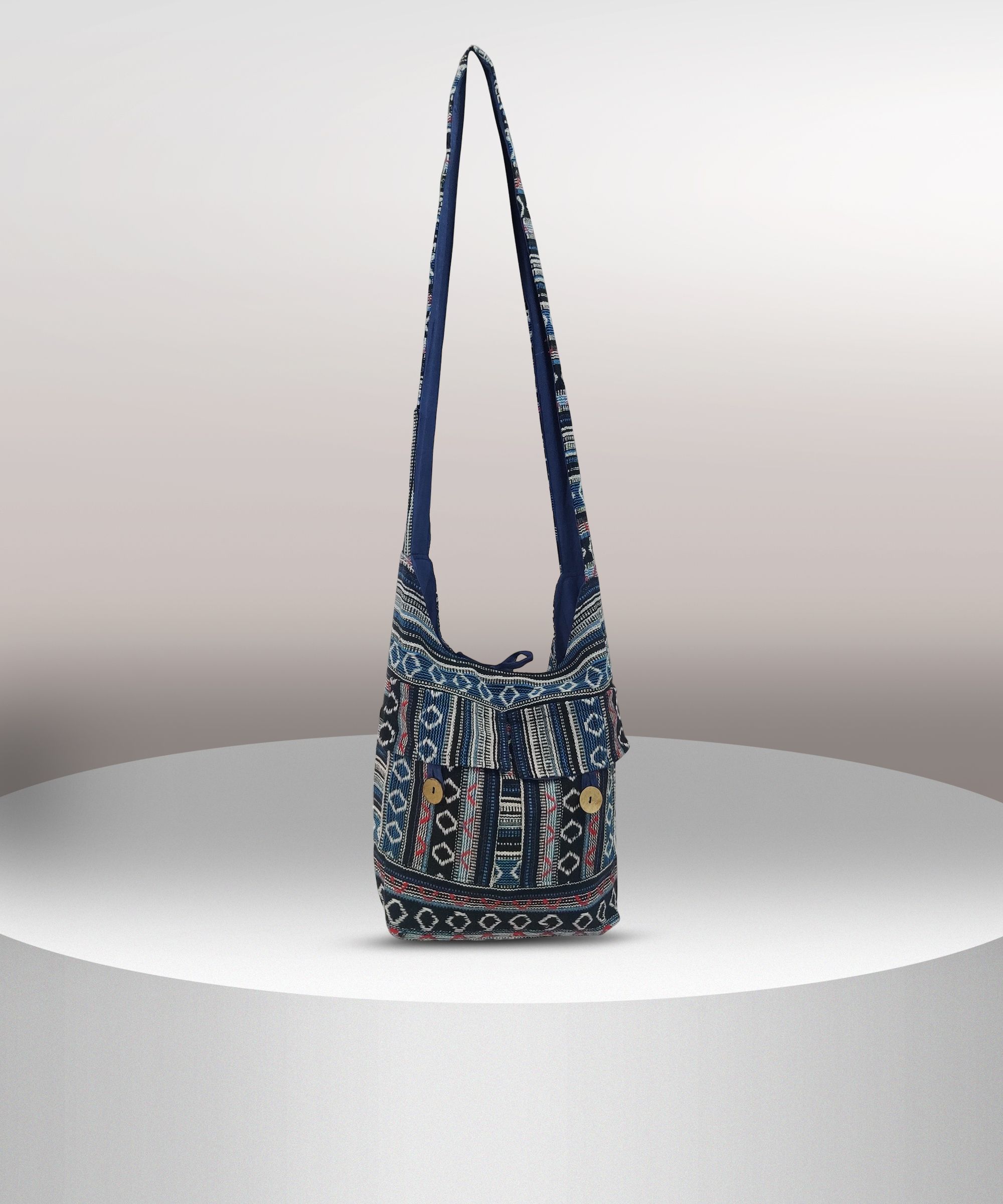 Blue, Blue Men & Women Sling Bag - Extra Large CANVAS_DARKBLUE