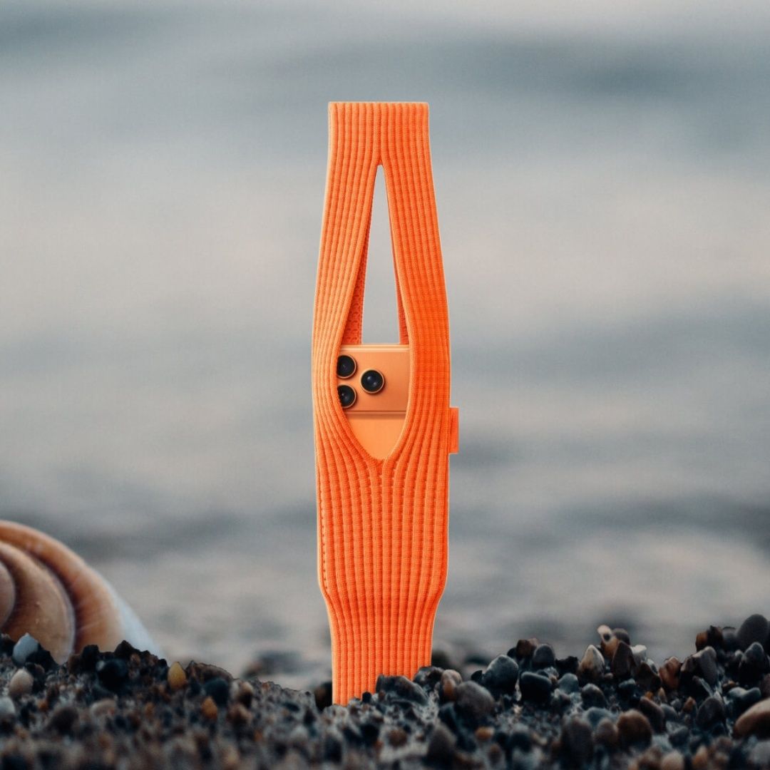 Orange Men & Women Sling Bag Mobile Phone Pocket 3D Knitted Scarf Phone Holder Sleeve, Unisex,Size (40cm) S18-image-49