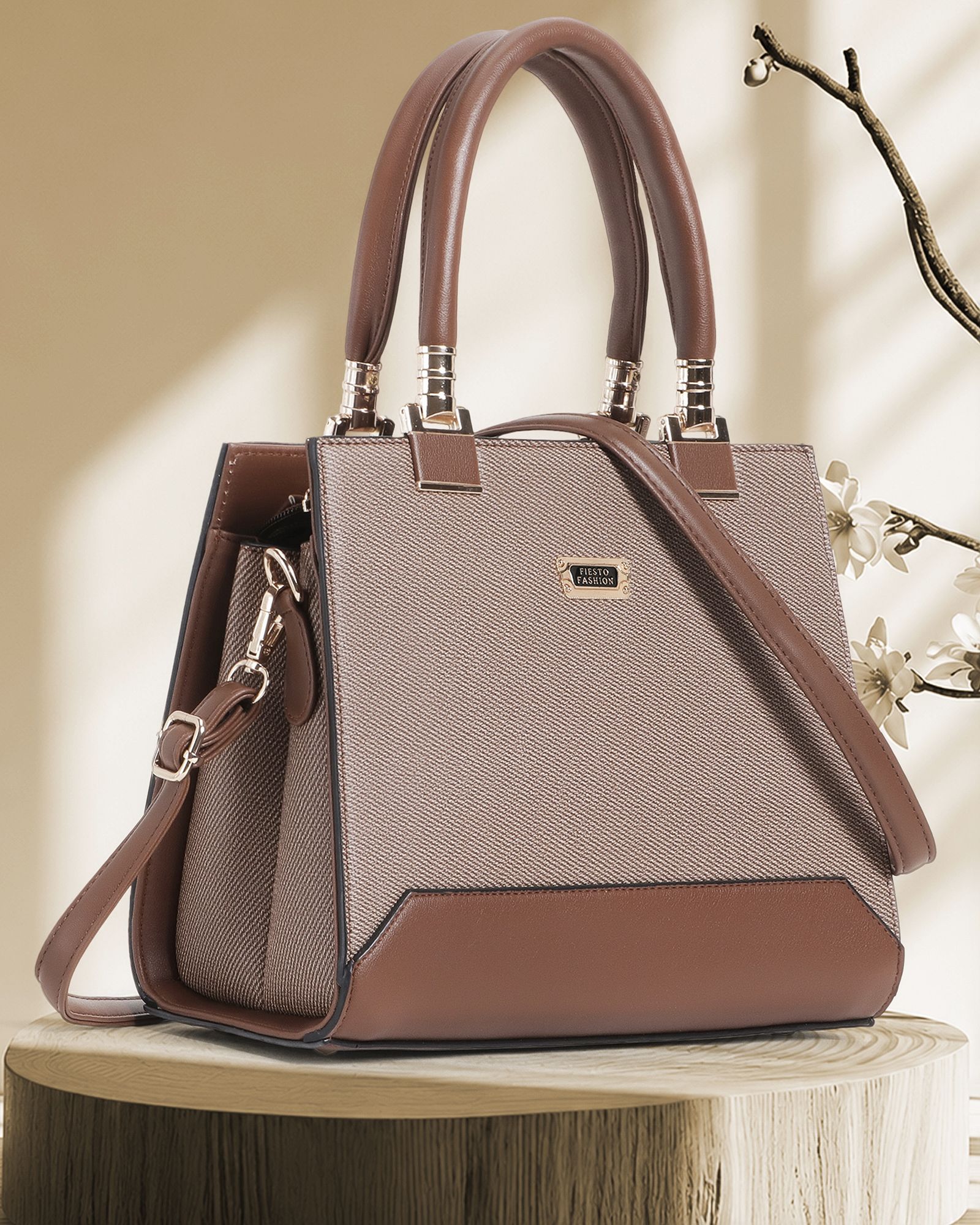 Tan Women Hand-held Bag FIESTO-369-TAN-image-3