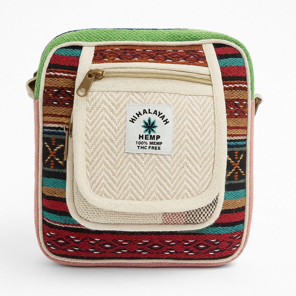 Blue Men & Women Sling Bag Hemp Multicolor Men & Women Sling Bag Crossbody bag and Shoulder Bag-image-44