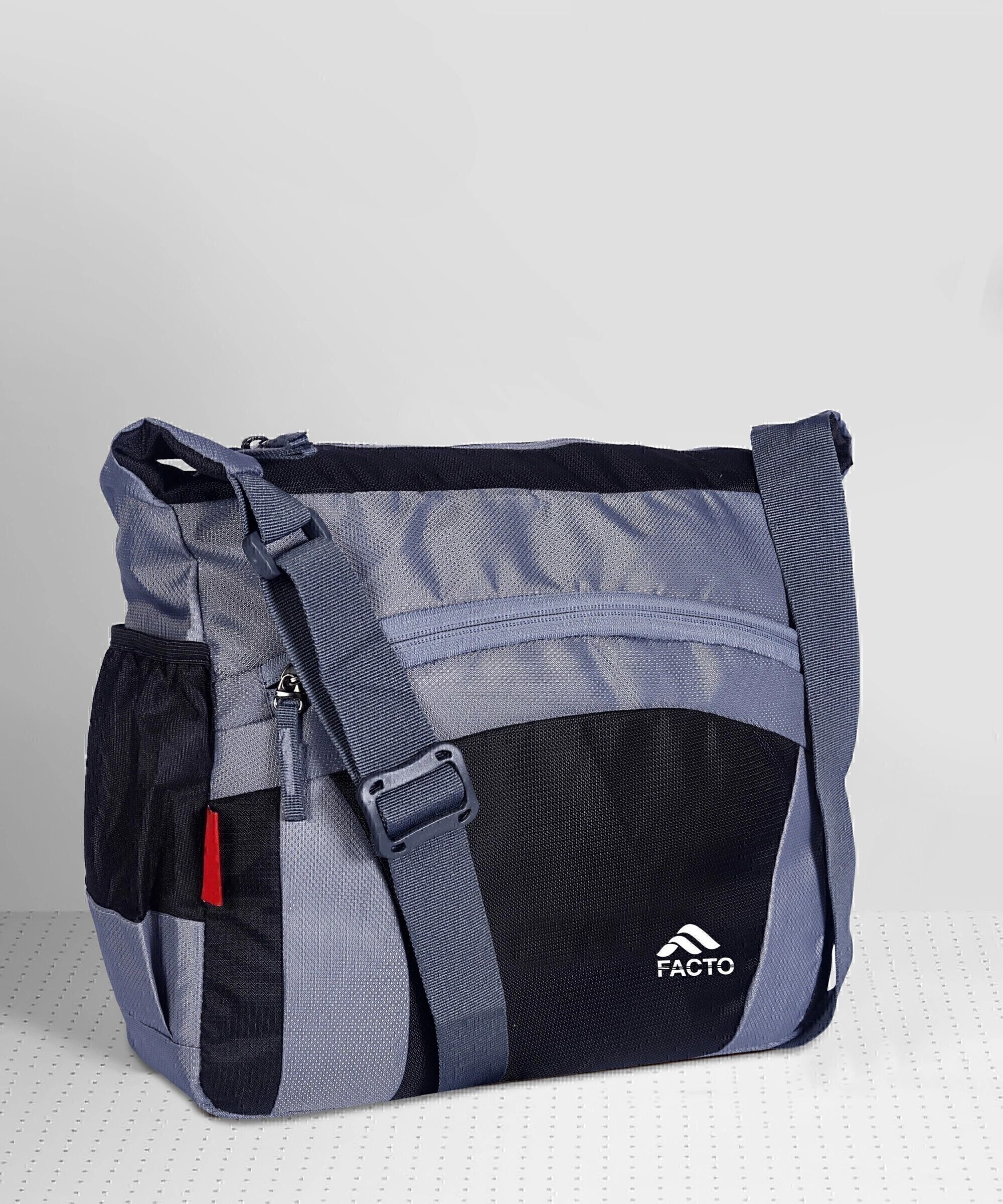 Grey, Black Men & Women Sling Bag - Extra Large Grey Men & Women Sling Bag