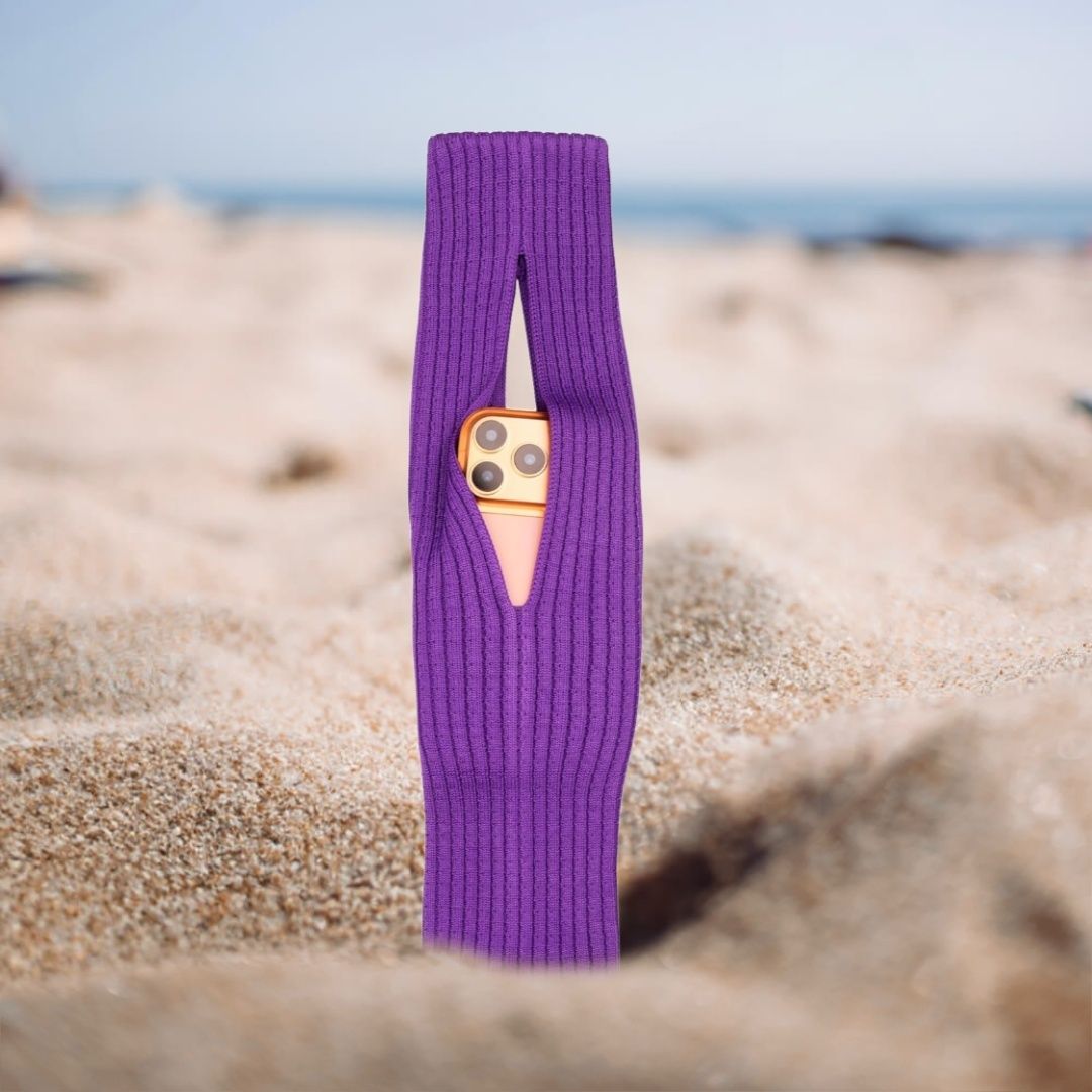 Purple Men & Women Sling Bag Mobile Phone Pocket 3D Knitted Scarf Phone Holder Sleeve, Unisex,Size (40cm) S30-image-41