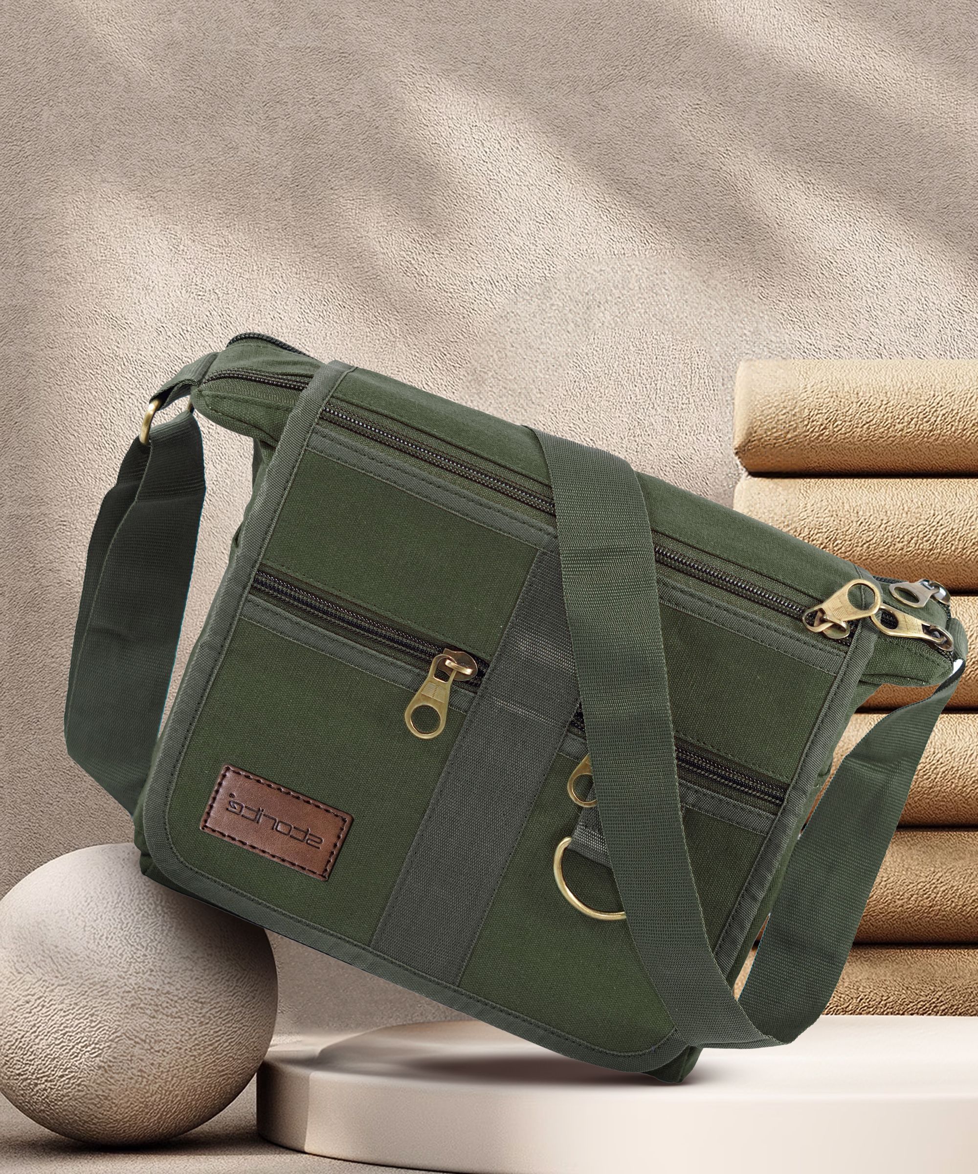 Green Men & Women Sling Bag Cross Body Travel Office Messenger One Side Shoulder Bag-image-48