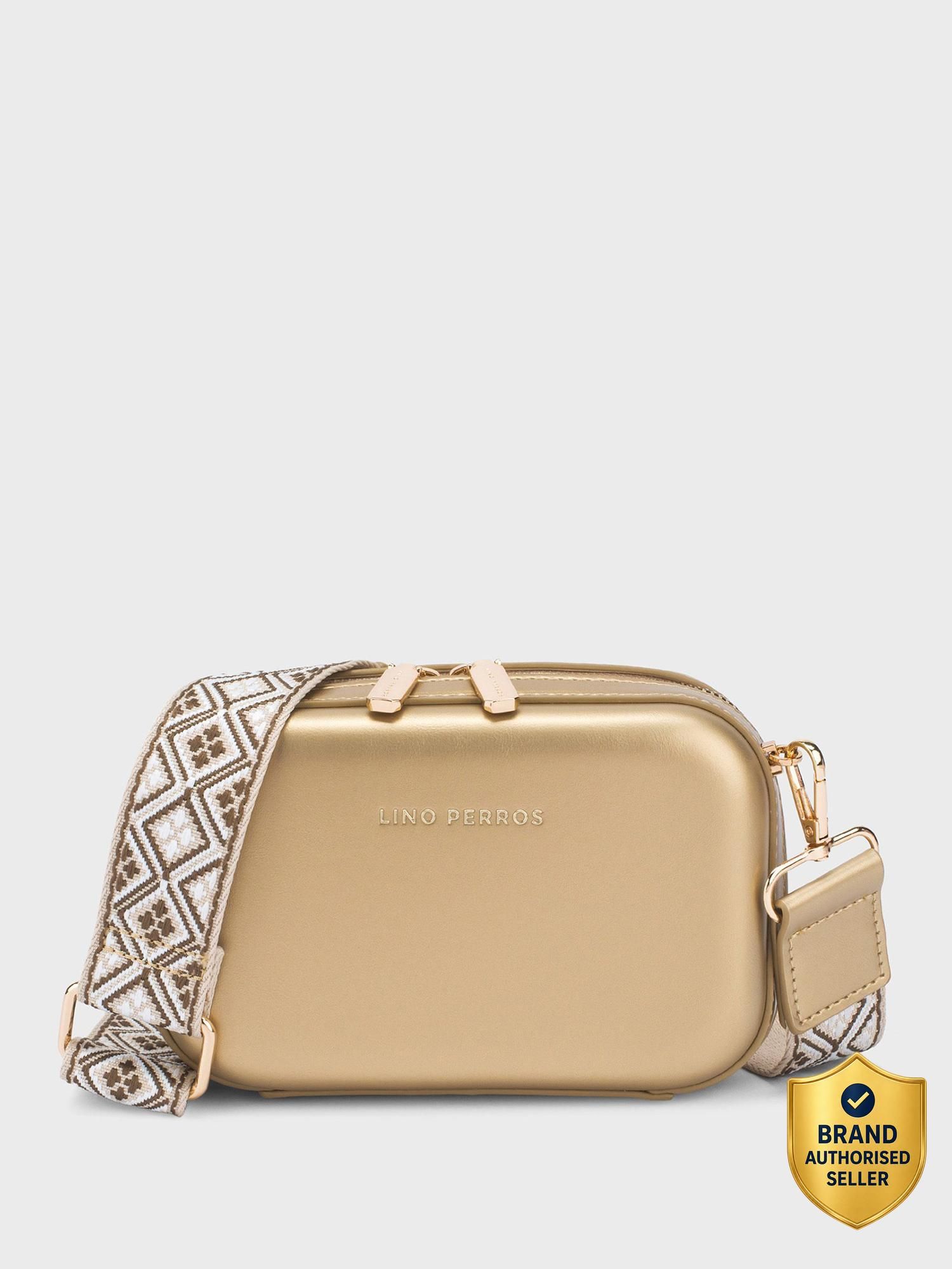 Gold Women Sling Bag Avril Bold Solid-image-3