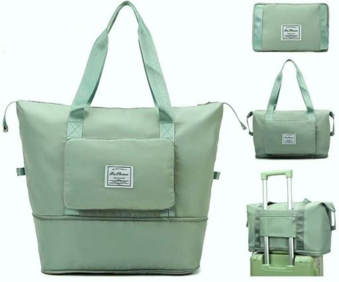 Green Men & Women Tote Folding tote bag sling bag travel bag for girls and women-image-1