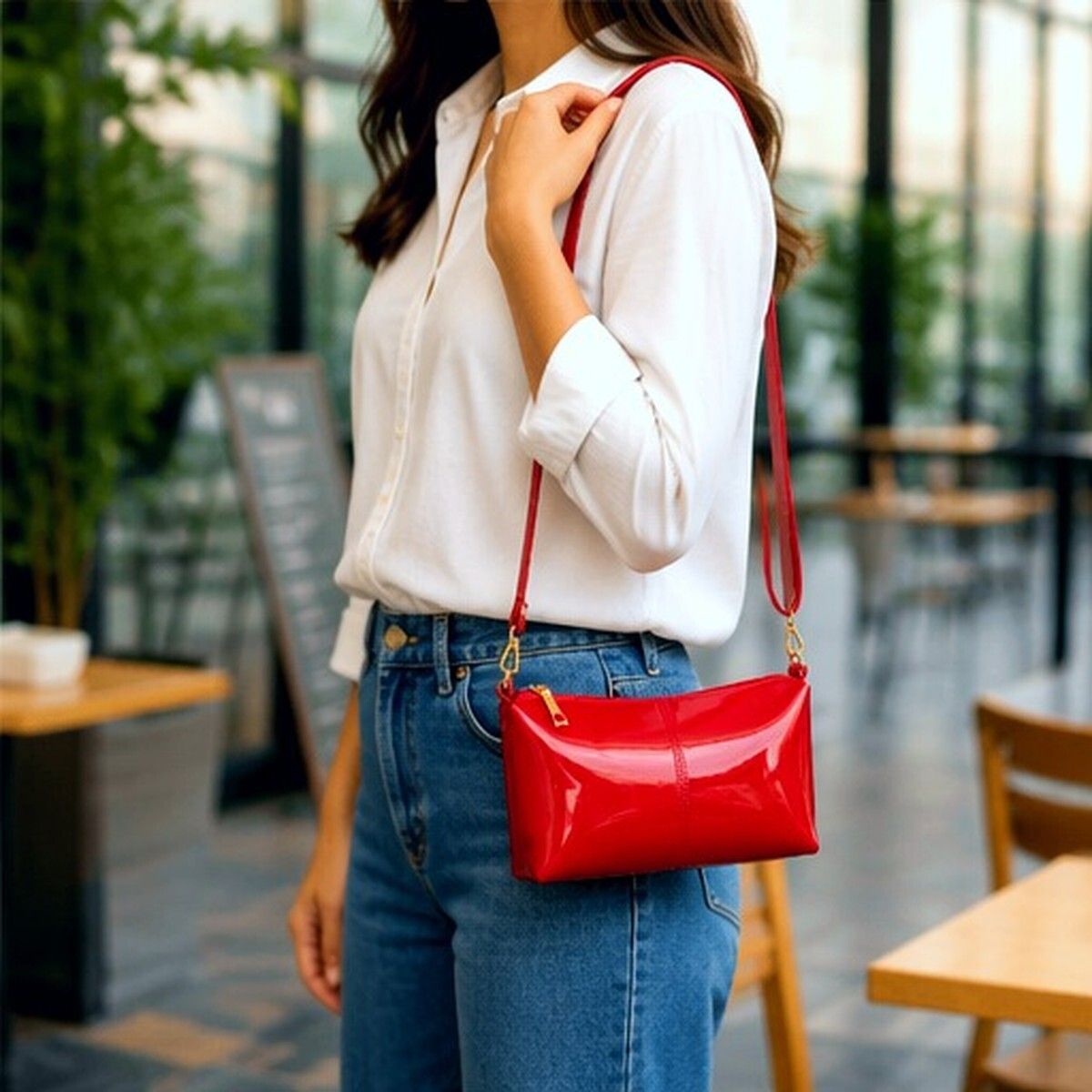 Red Women Sling Bag Ajustable Shoulder Bag Stylish Sling bags For Girls-image-11