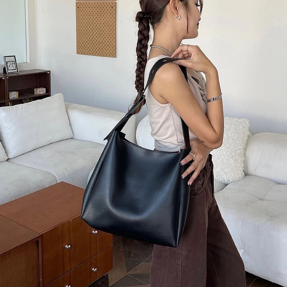 Black Women Tote Women Tote Bag Faux Leather Handbags Casual Ladies Shoulder Bags for Shopping|-image-11