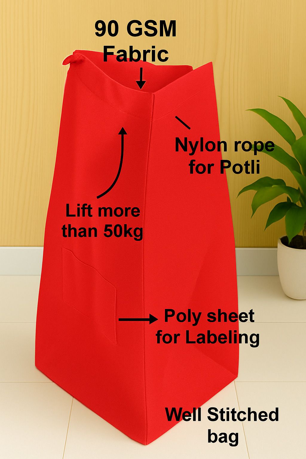 echoes of elegance 5 pieces Red Laundry, Storage Non Woven Bag (17x12x11 inch) Polyester Laundry Bag-picture-18