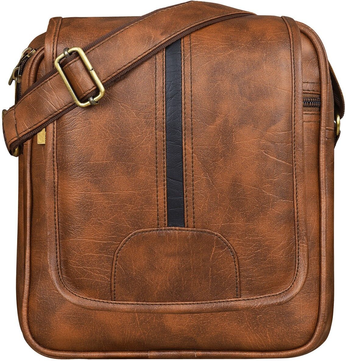thanvi store Tan Men & Women Sling Bag Tan Casual Faux Leather Cross Body Sling Bag For Men TS-SL01-picture-12