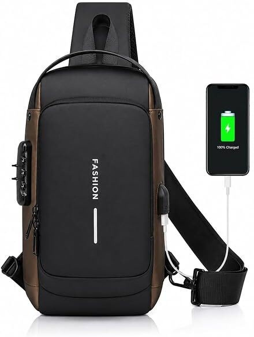 goness Waterproof Sling Bag for Men with USB Charging Port-picture-11