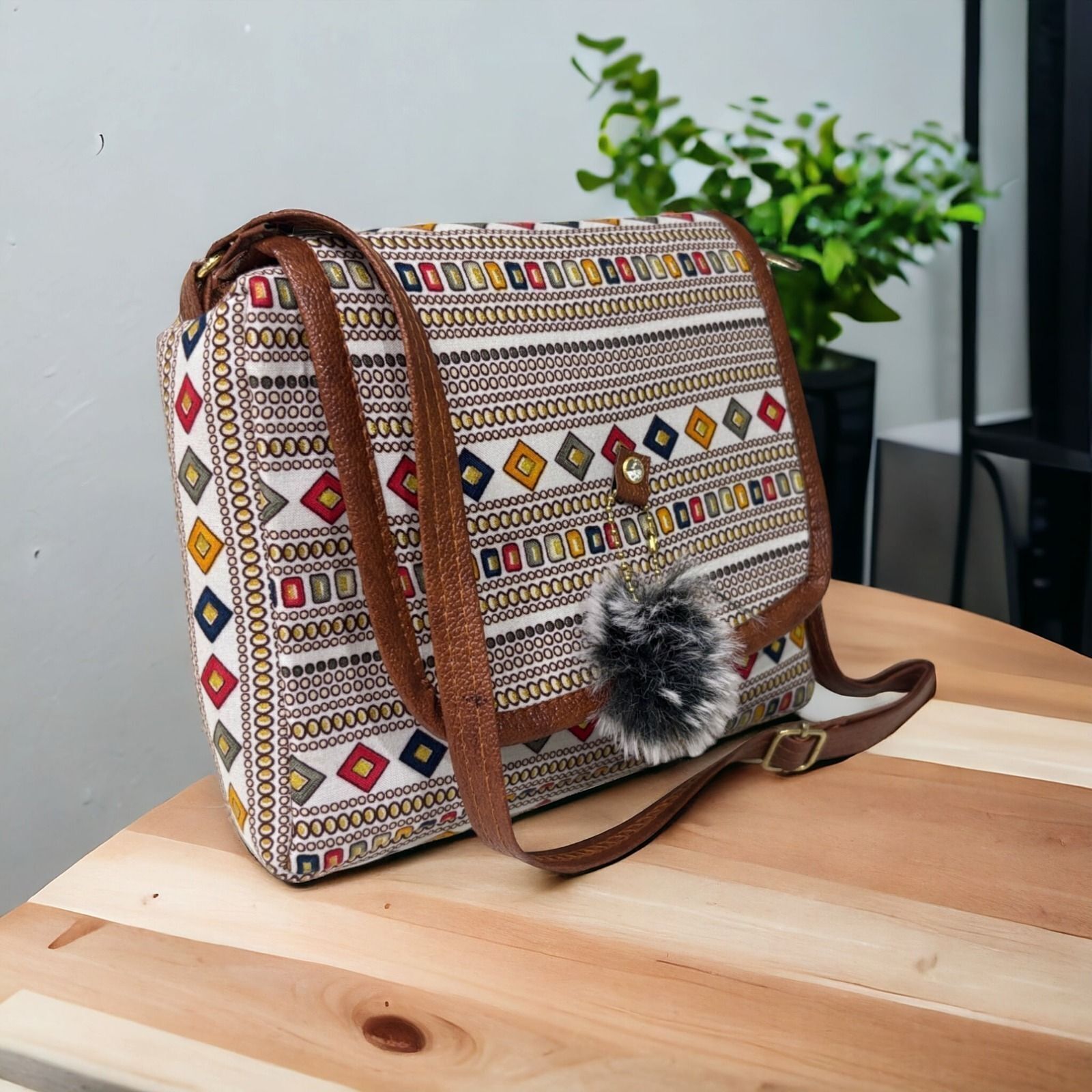 baxparrow White, Brown Men & Women Sling Bag newImported Fabric Vegan Leather Fashion Bags-picture-47