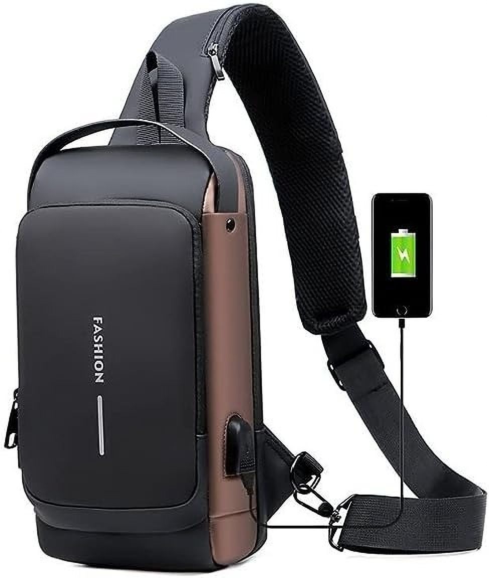 hopz Black Men & Women Sling Bag Sling Chest Bag For Men & Women Waterproof Sling Backpack Bag with USB Charging-picture-10