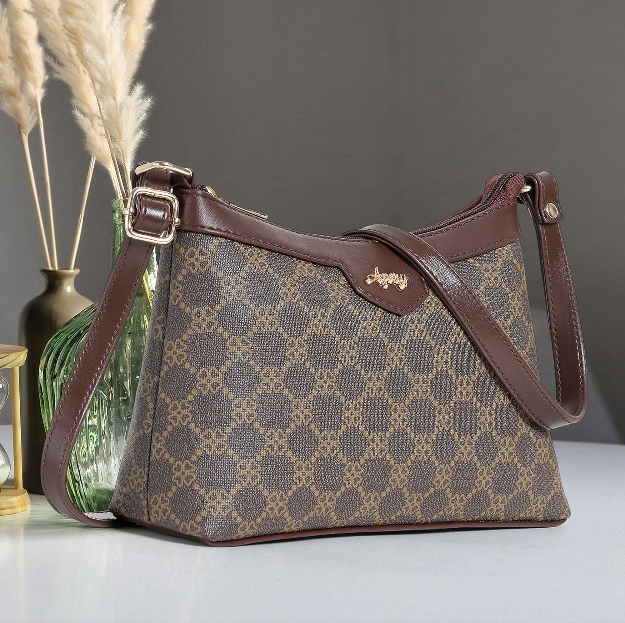 Brown Women Sling Bag Urban Pattern Elegance Sling Bag-image-19