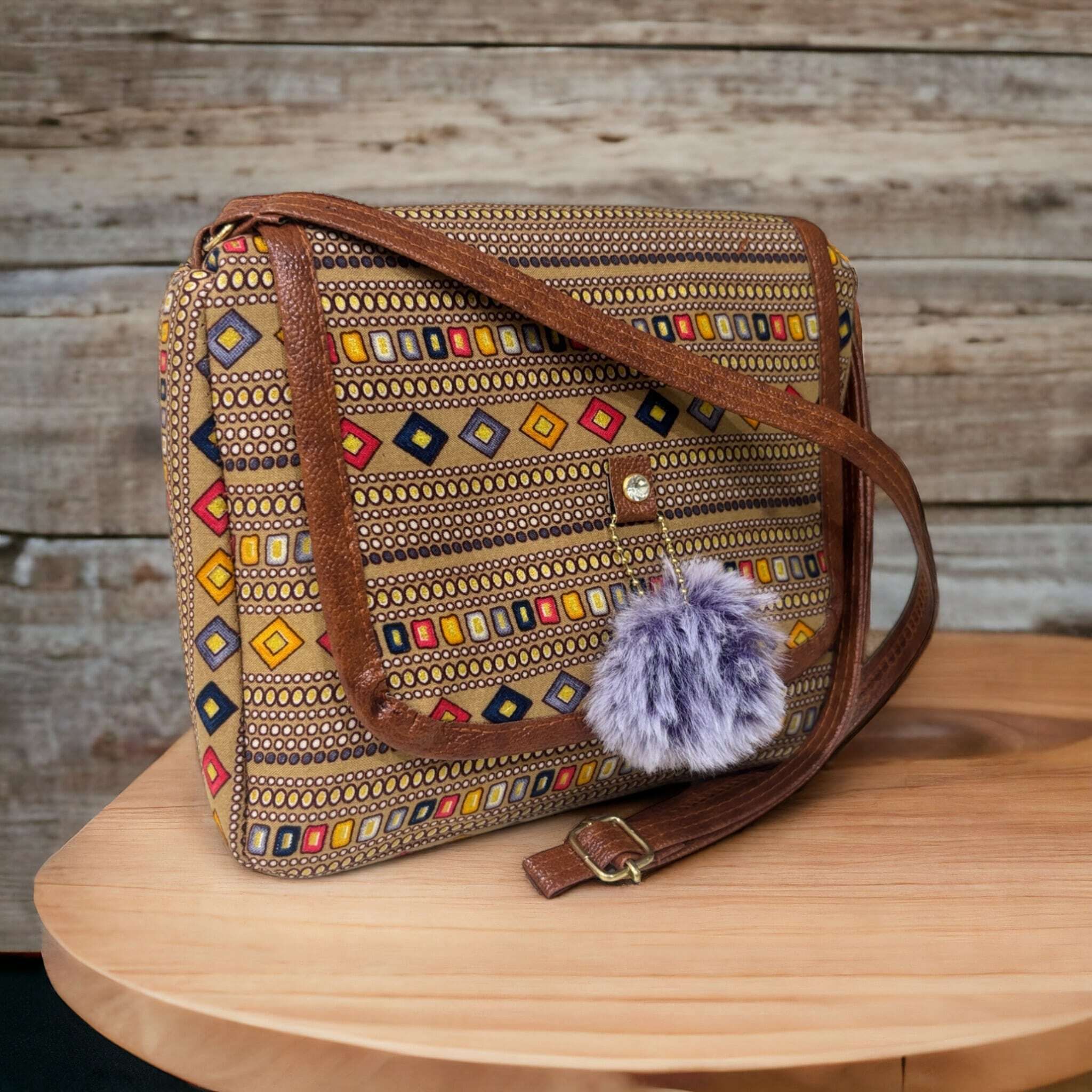 mas navi Brown Women Sling Bag Imported Fabric Vegan Leather Fashion Bags-picture-20