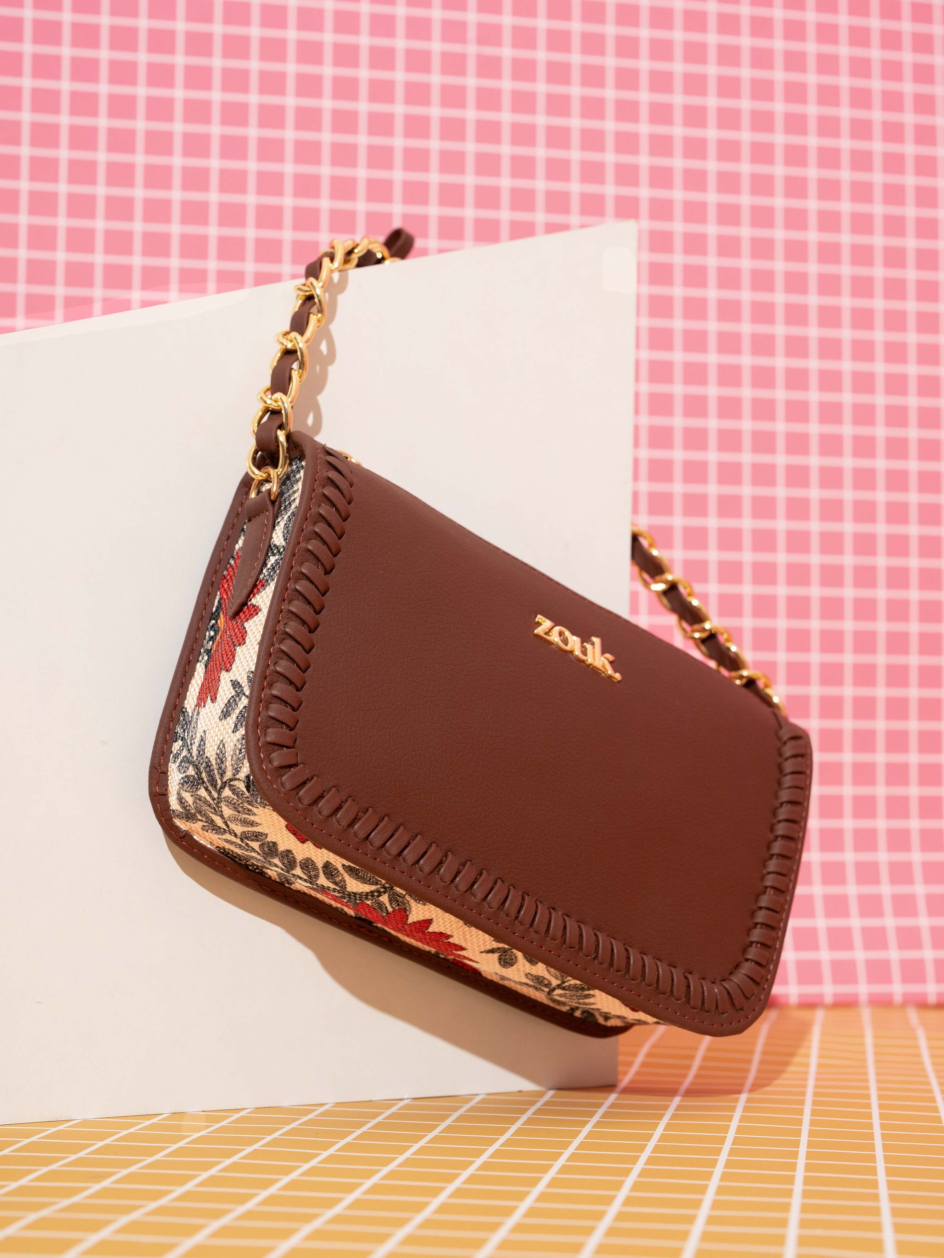 zouk Red Women Sling Bag Aalya Baguette - Nawabi Couture-picture-15