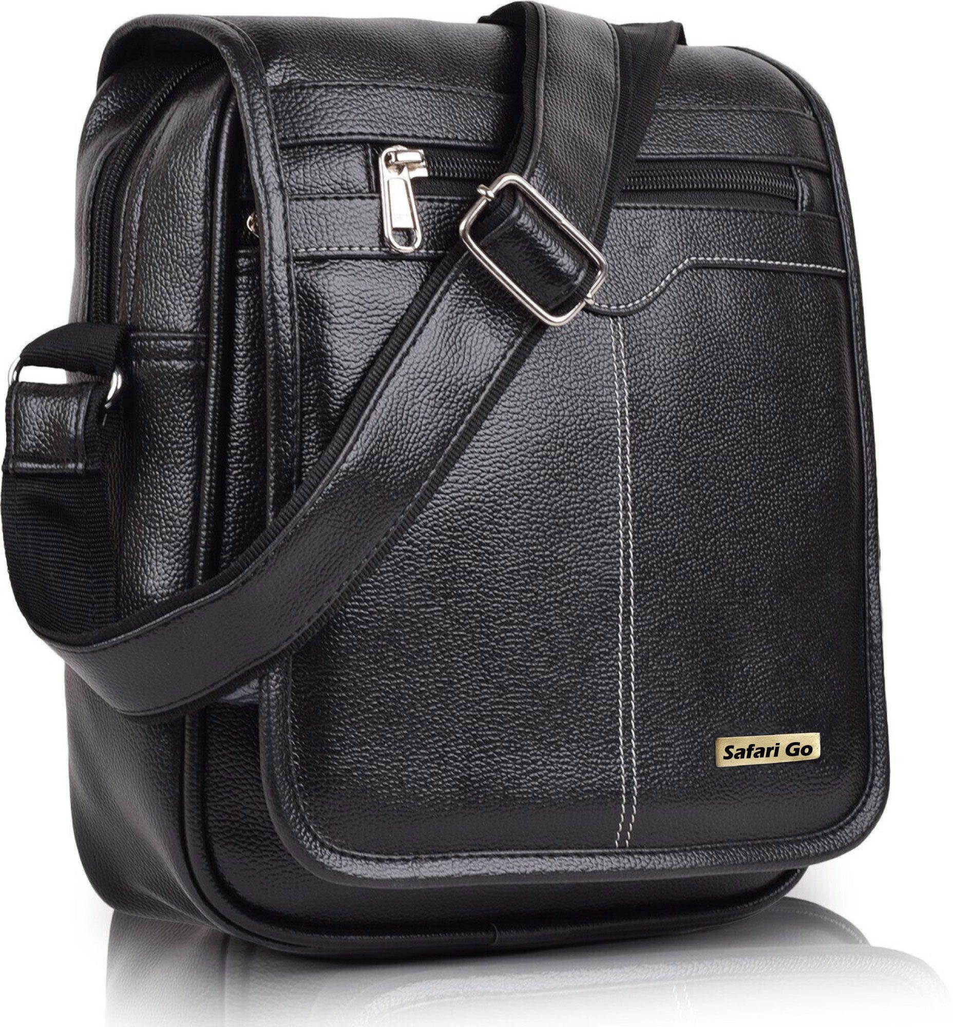 safarigo Black Men Sling Bag Vegan Leather sling bag for men-picture-15