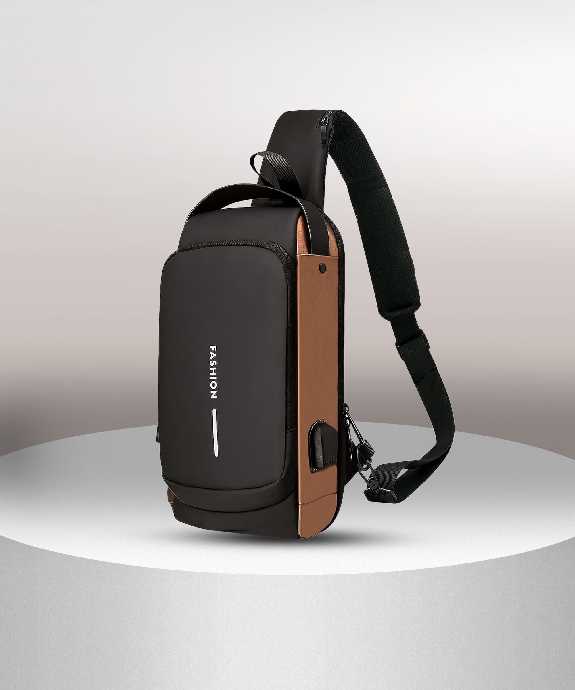 Brown Men Shoulder Bag Sling Bag For Men Shoulder Crossbody Bag Anti-Theft For Travel with USB Charging-image-18