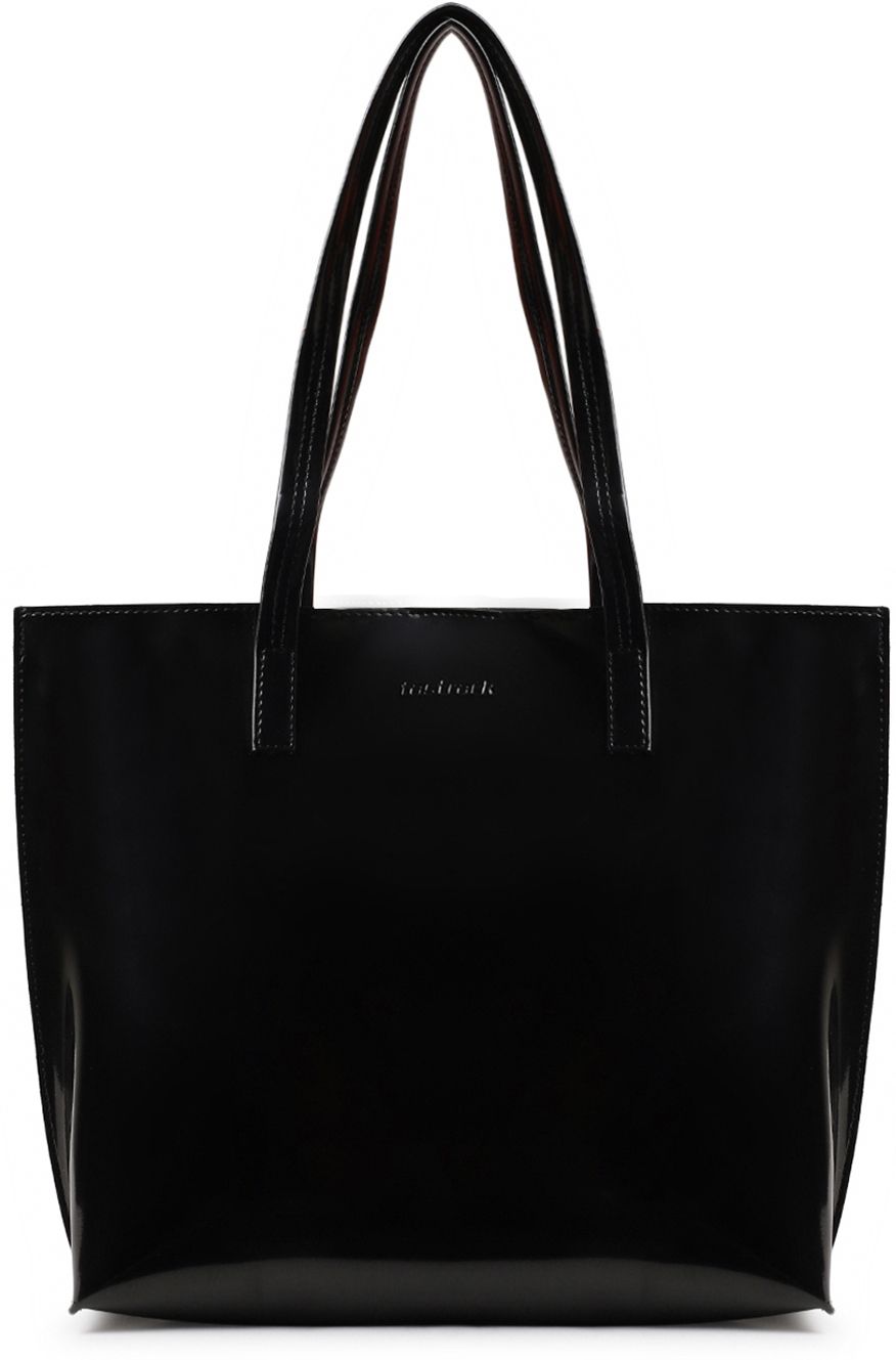 Black Women Tote Patent Finish-image-17