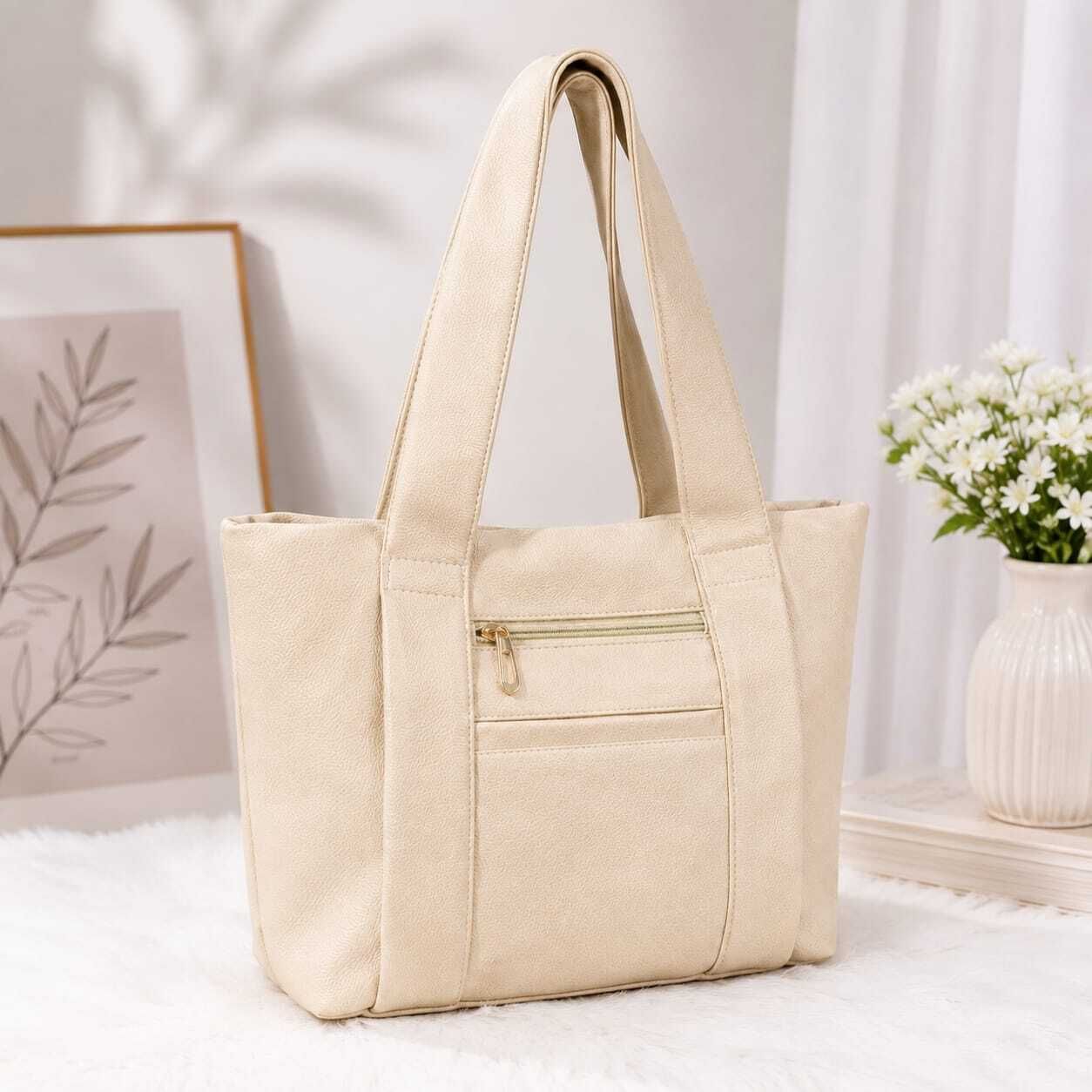 Beige Women Tote handbag-image-24