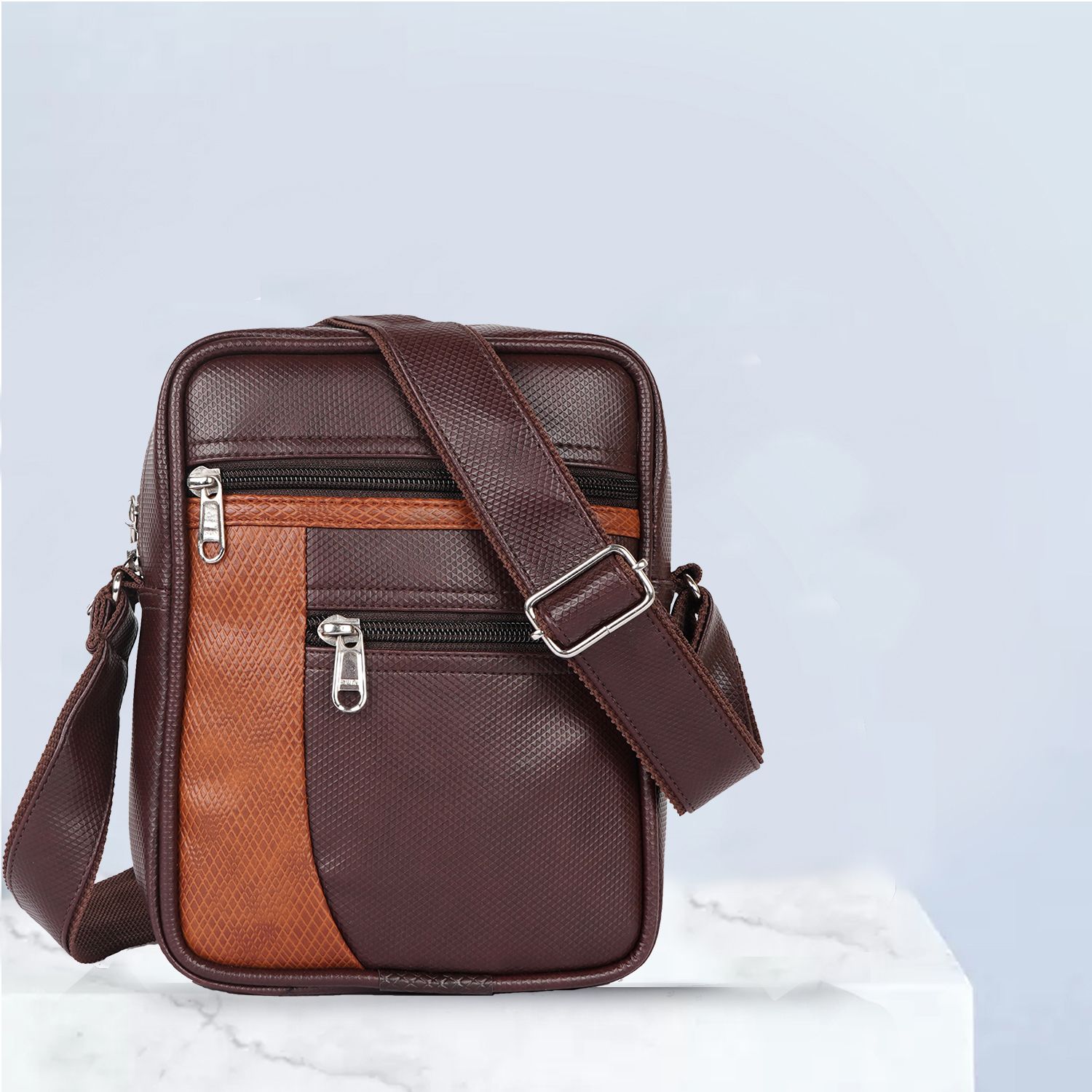 ichief Brown Men Sling Bag Mini 9 inch Side Sling bag for Men & Women-picture-15